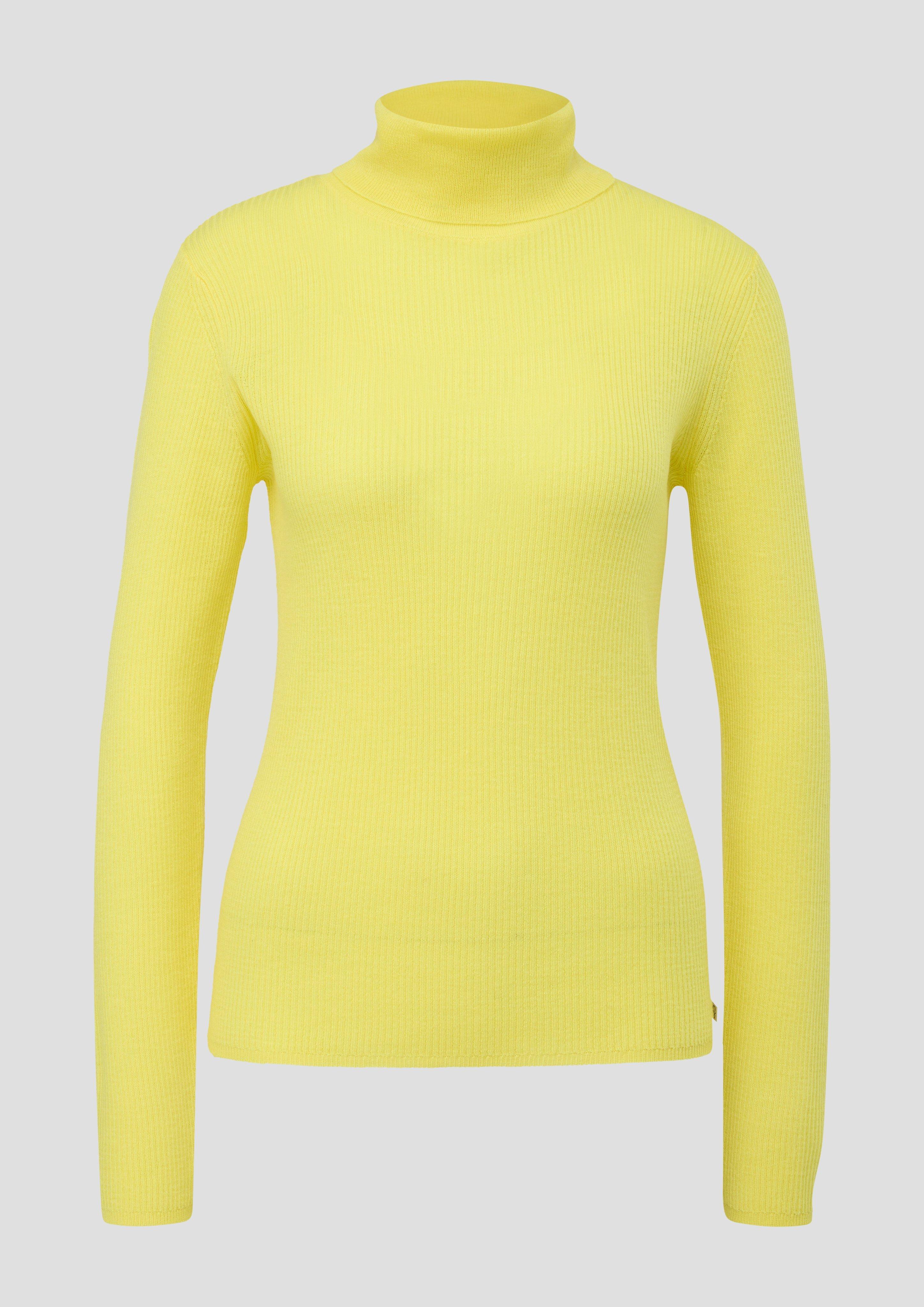 QS - Rollkragenpullover aus Feinstrick, Damen, gelb