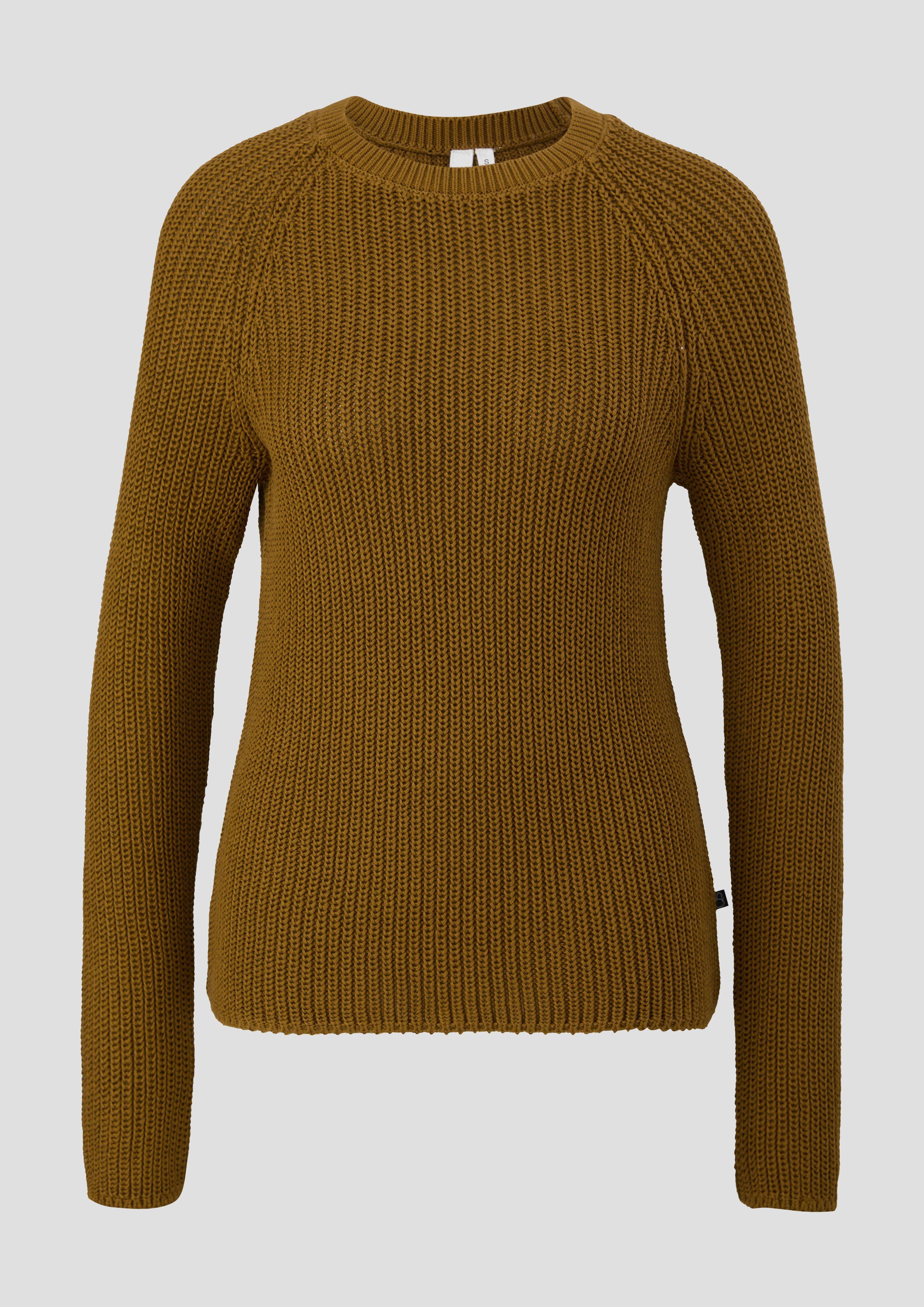 QS - Strickpullover aus Baumwollmix, Damen, Grün