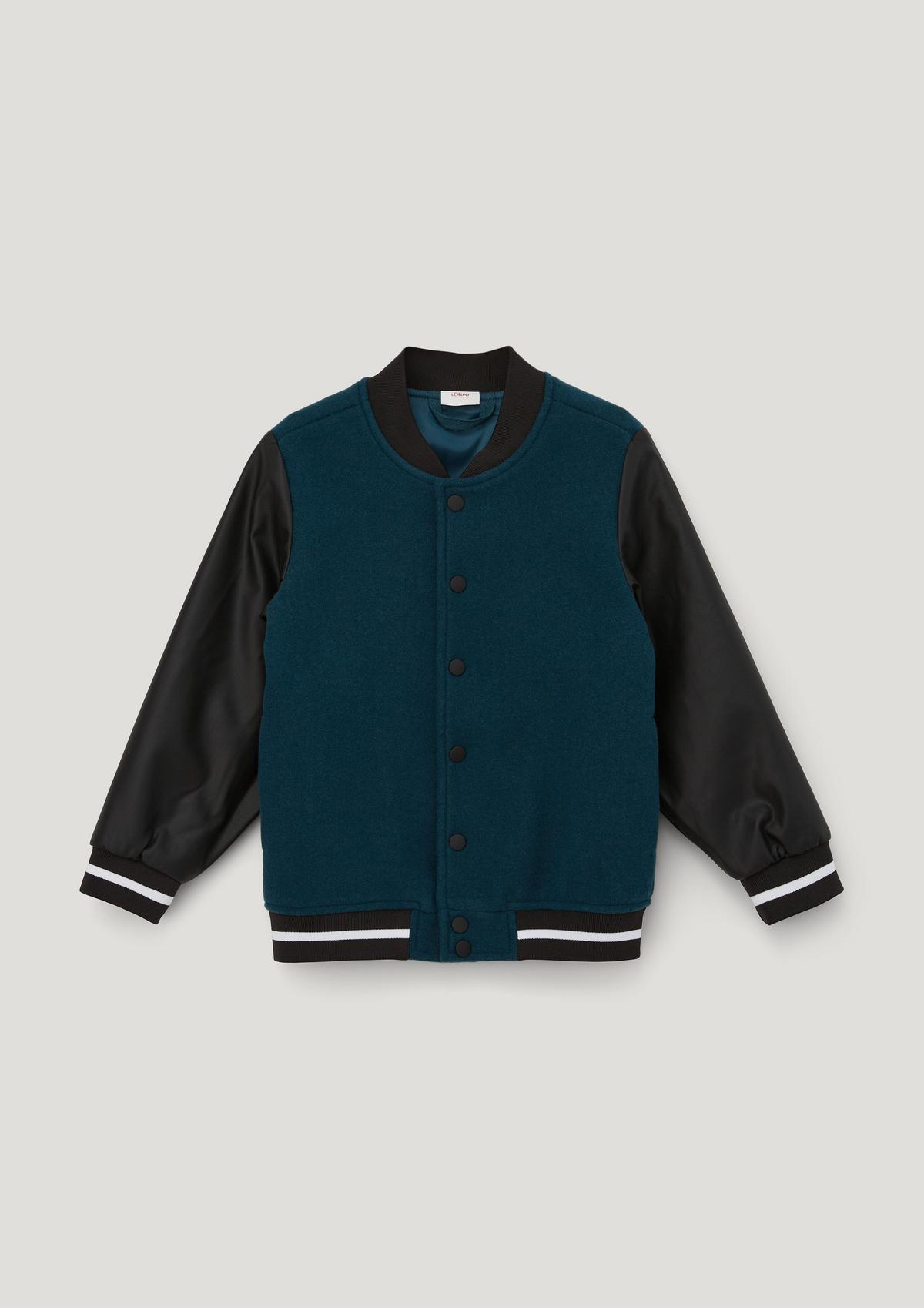 College jacket in a fabric blend - petrol | s.Oliver