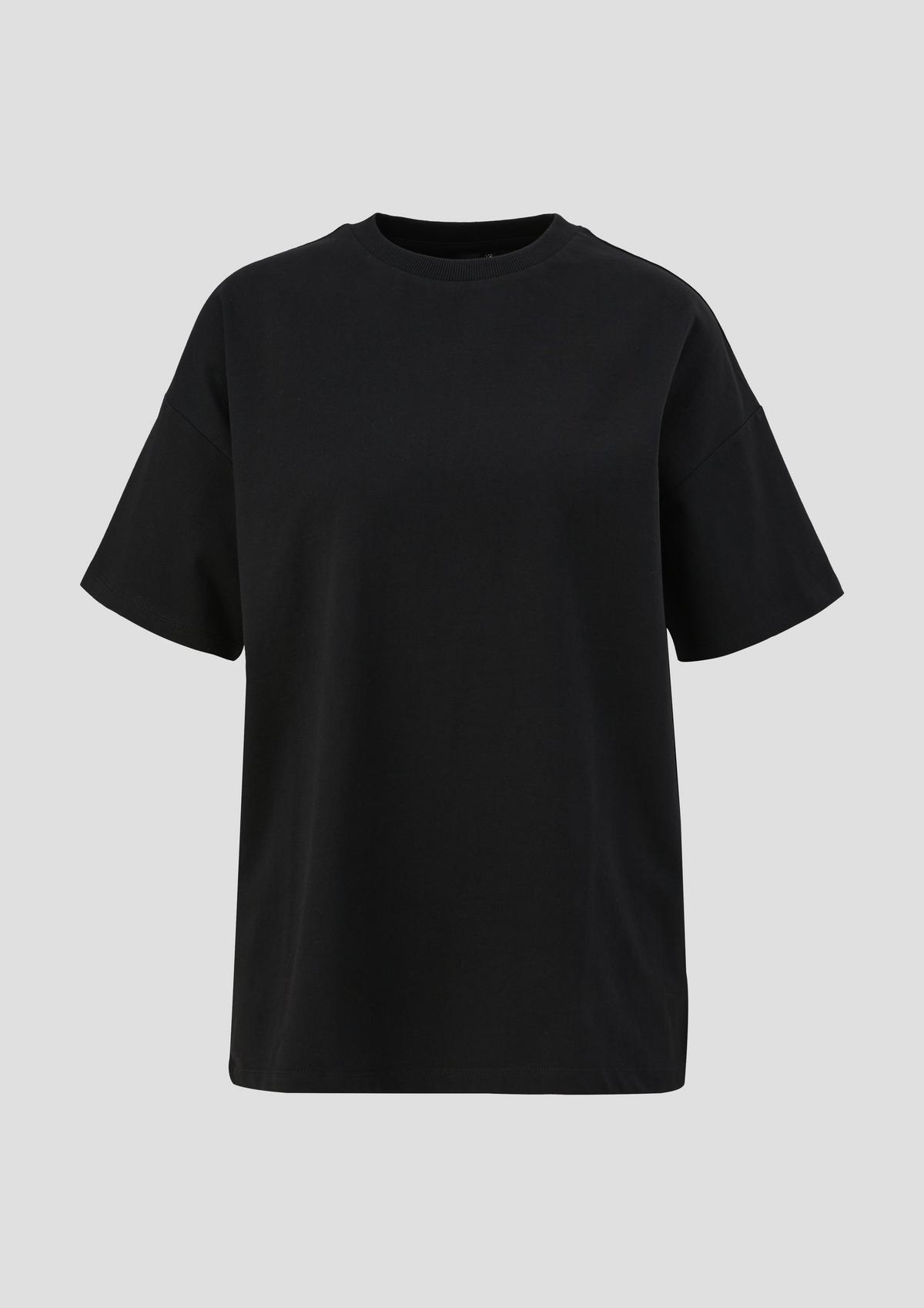 QS | schwarz ELIF Baumwoll-Shirt mit Rückenprint - x