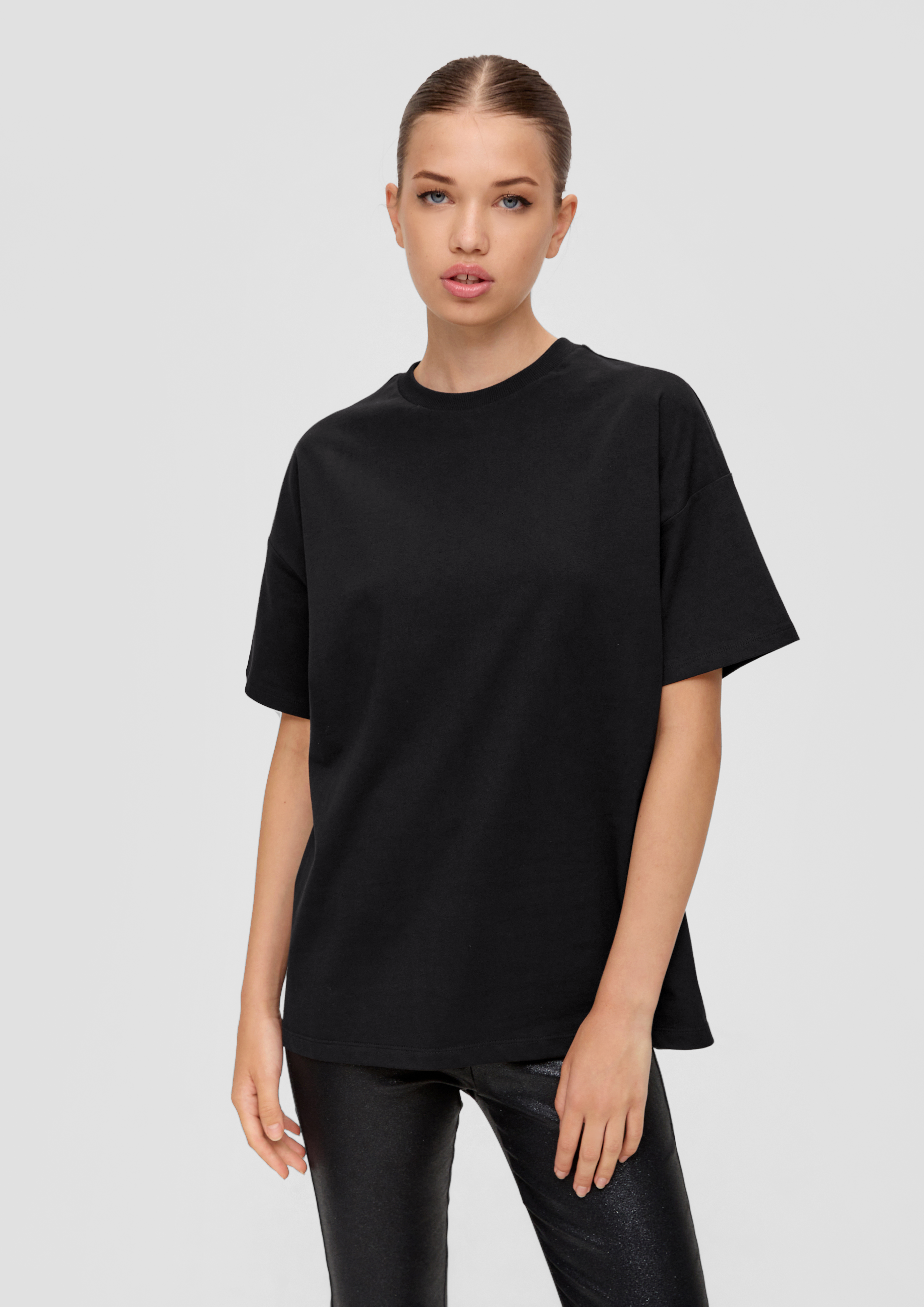 Baumwoll-Shirt mit Rückenprint | QS ELIF schwarz - x