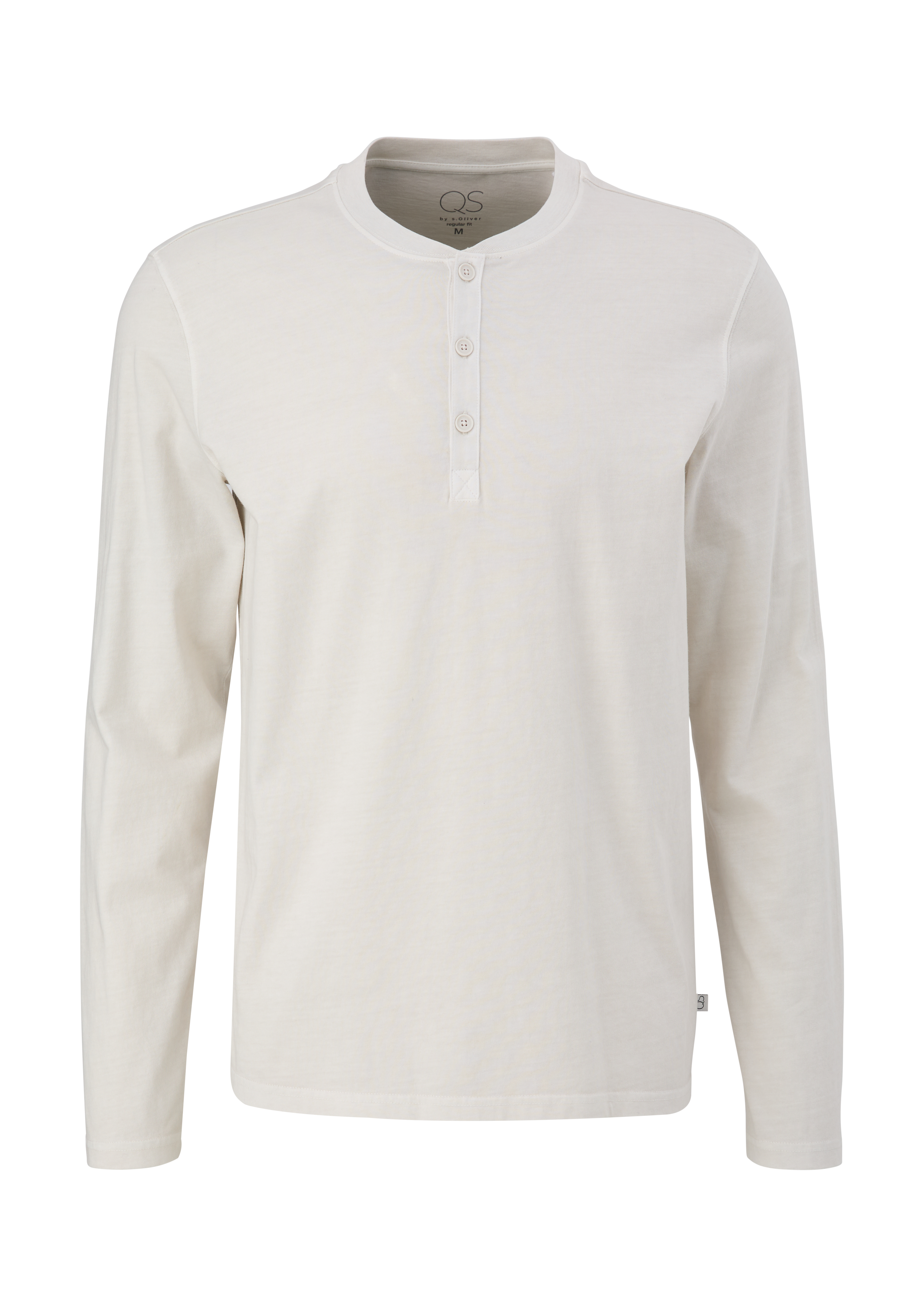 QS - Longsleeve mit Henleyausschnitt, Herren, creme