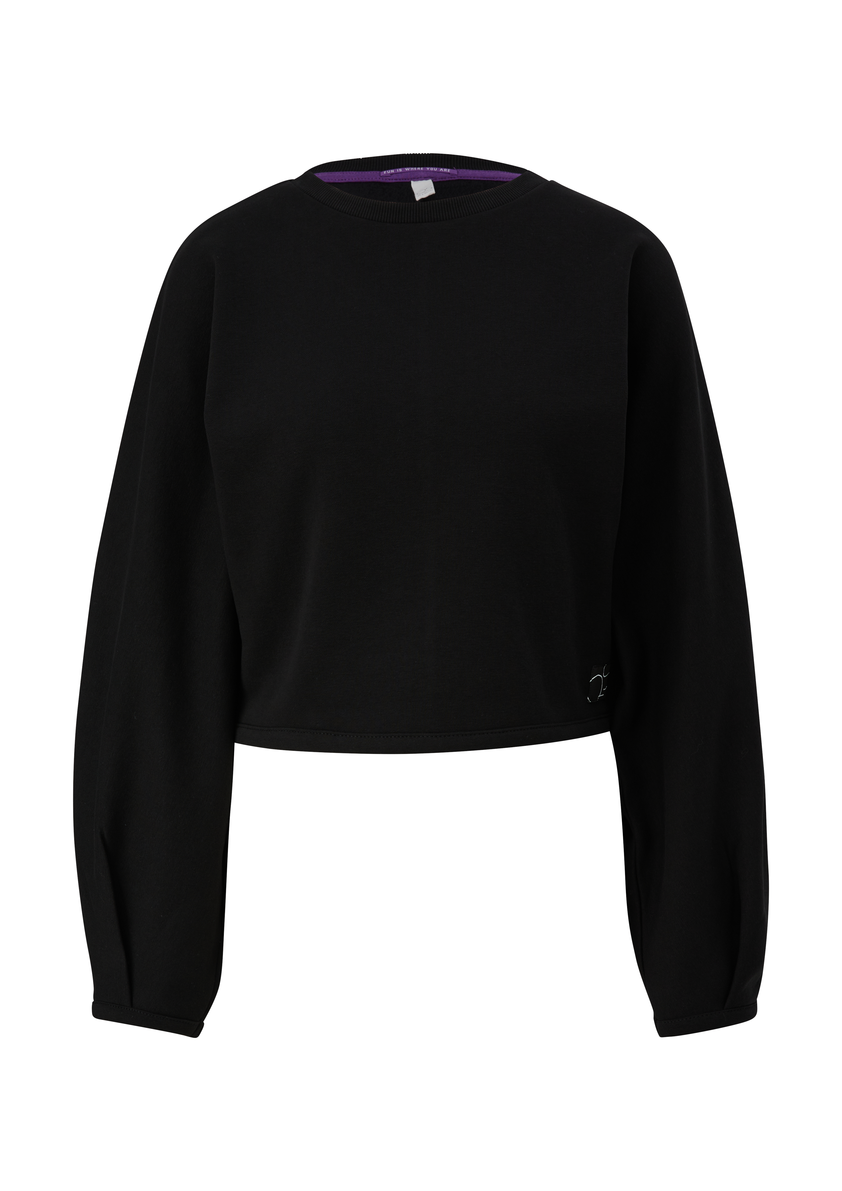 QS - Sweatshirt aus Baumwollmix, Damen, schwarz