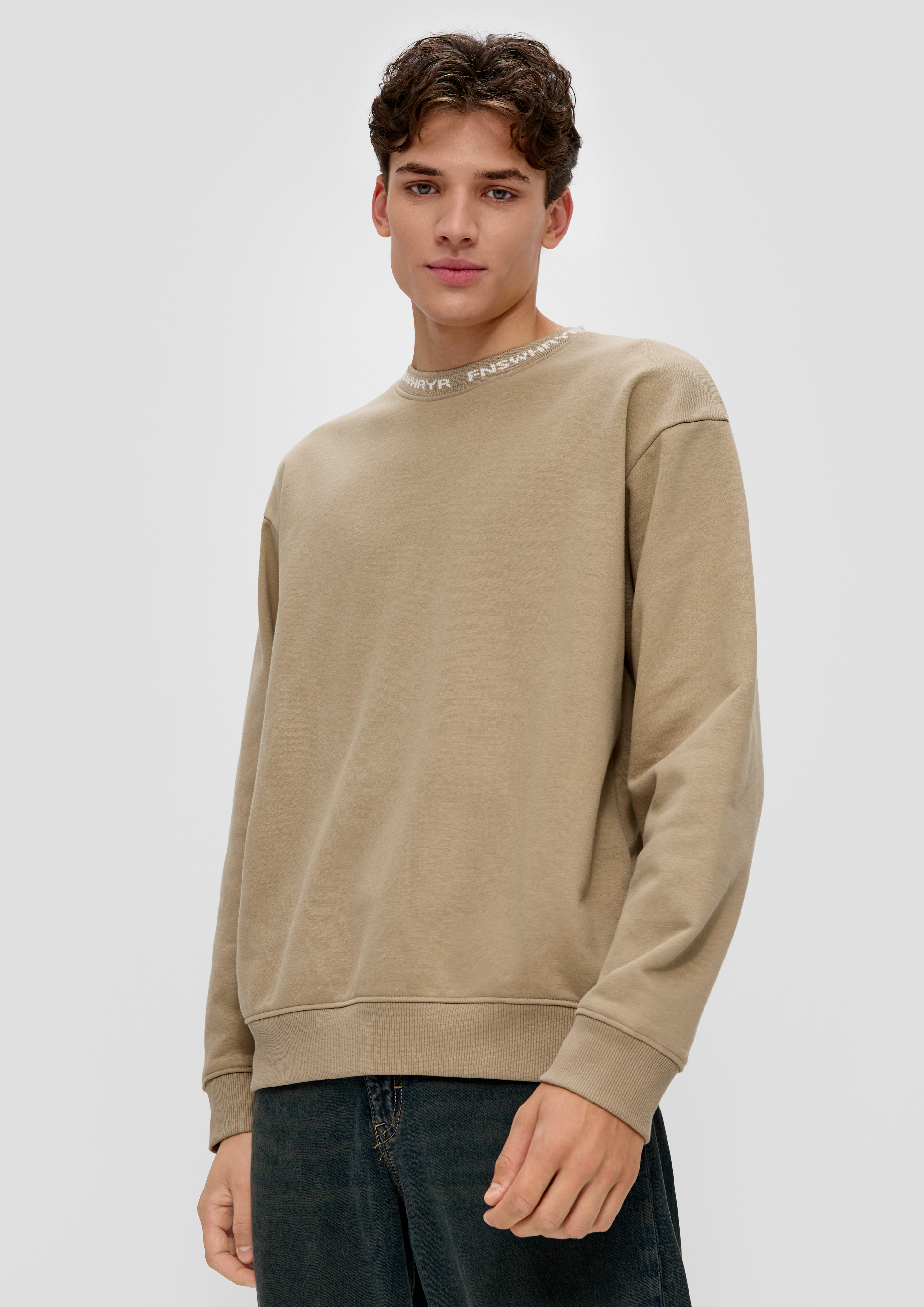 S.Oliver Sweatshirt mit Jacquard-Blende