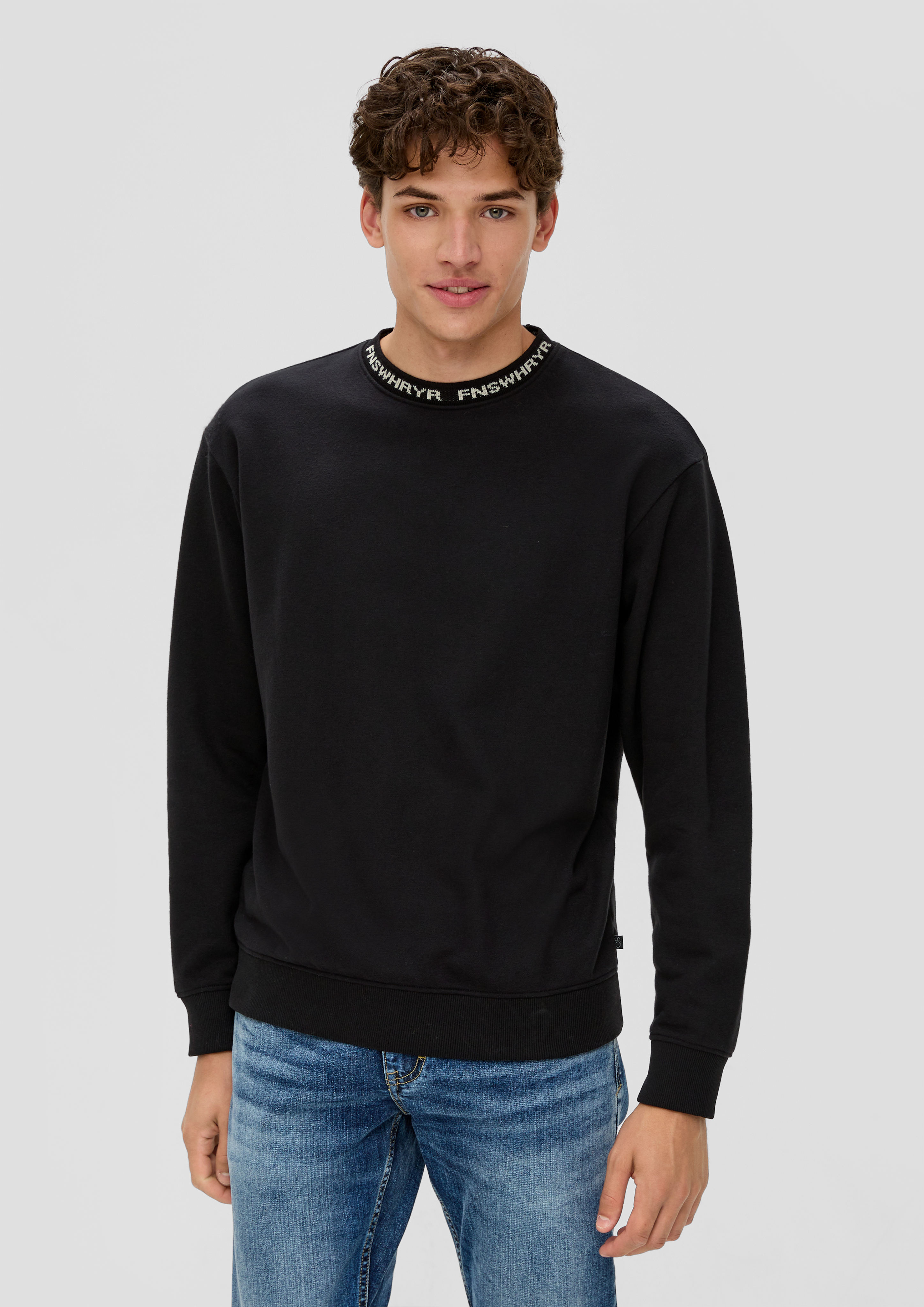 S.Oliver Sweatshirt mit Jacquard-Blende