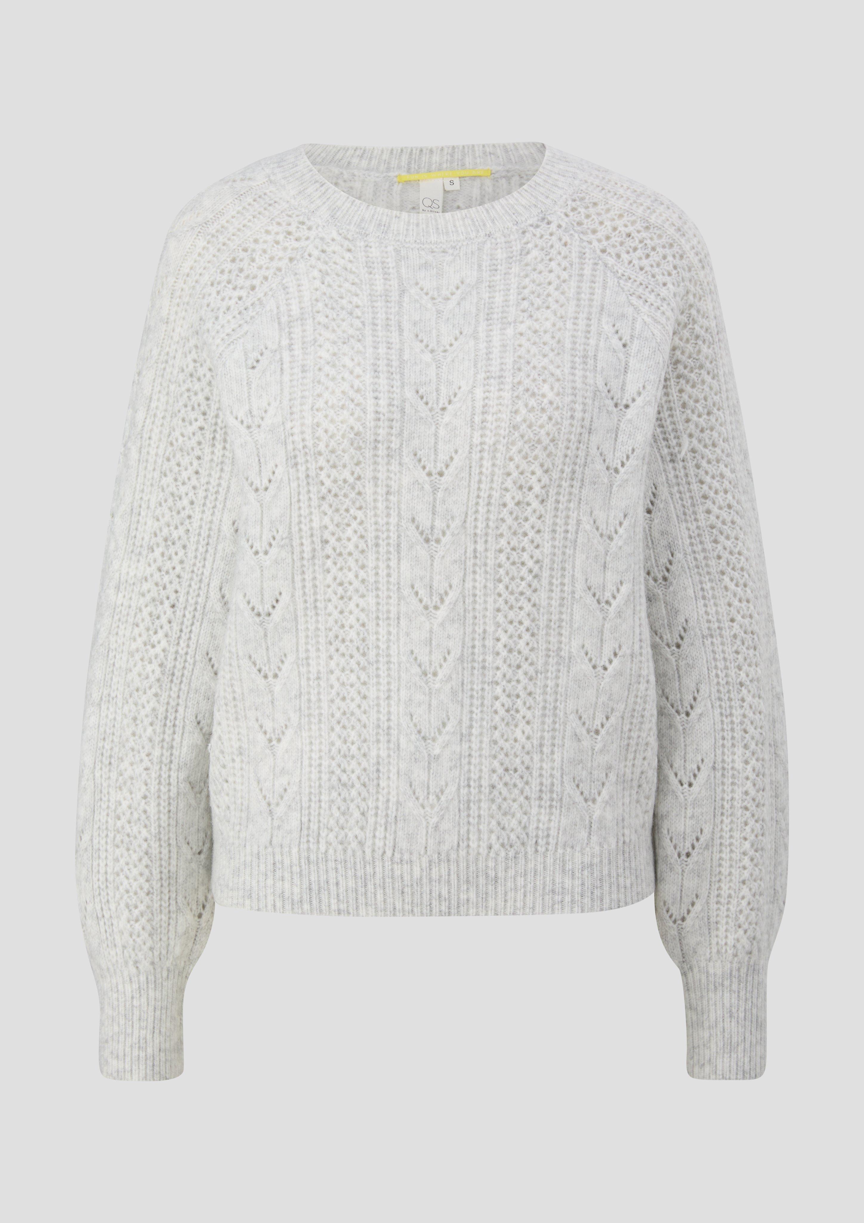 Thumbnail - QS - Pullover mit Strickmuster, Damen, Beige