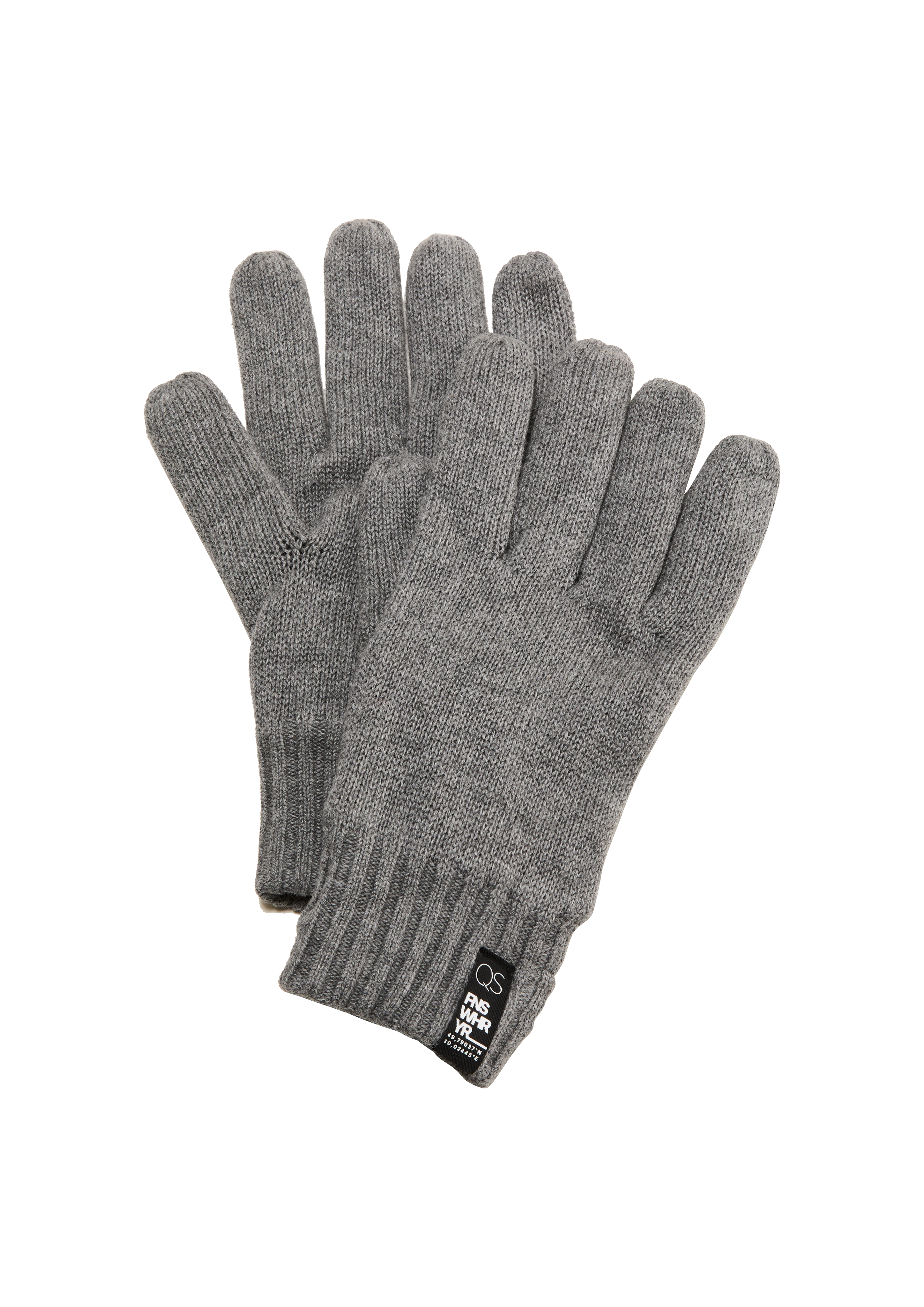 QS - Handschuhe mit Fleece-Futter, Herren, grau