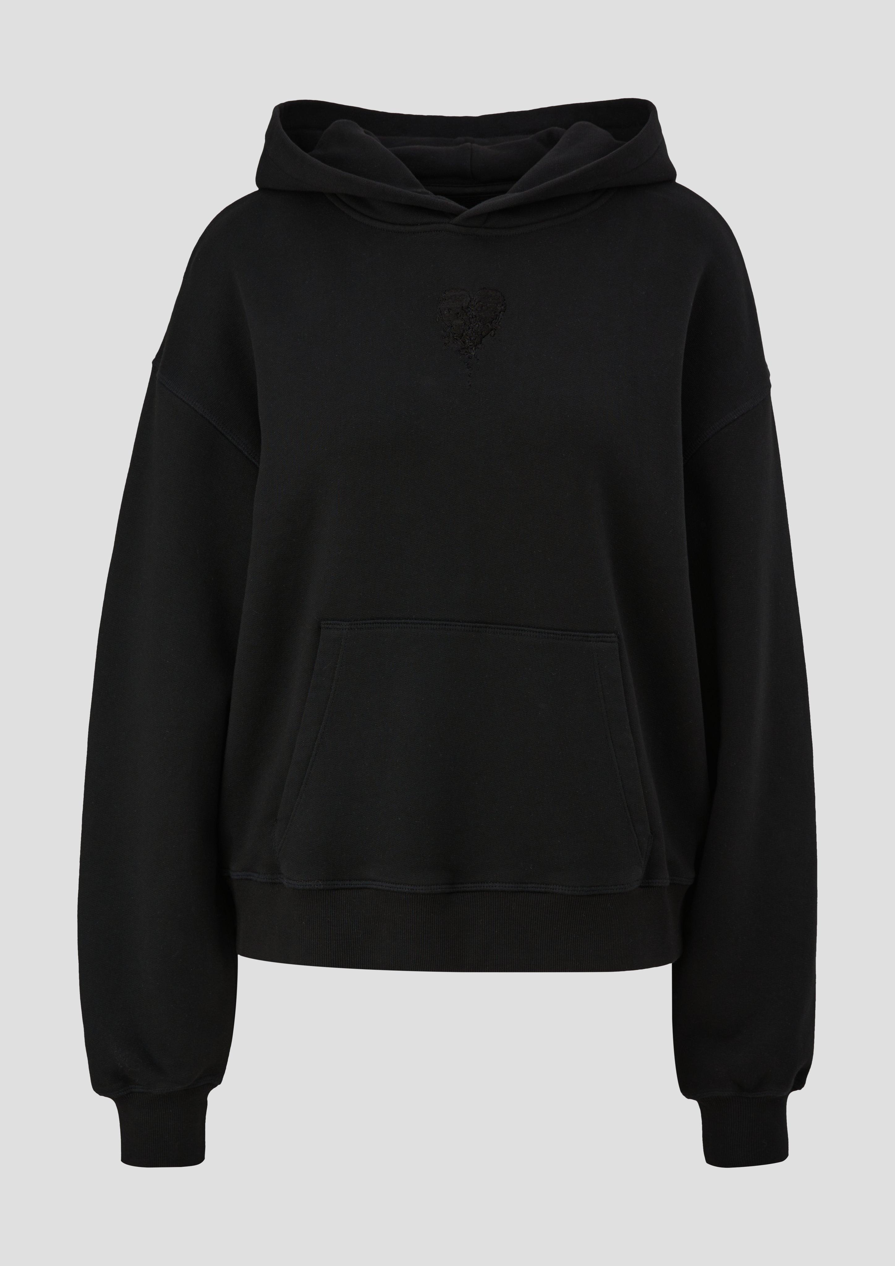 QS - Sweat-Hoodie mit Stitching | QS x ELIF, Damen, schwarz