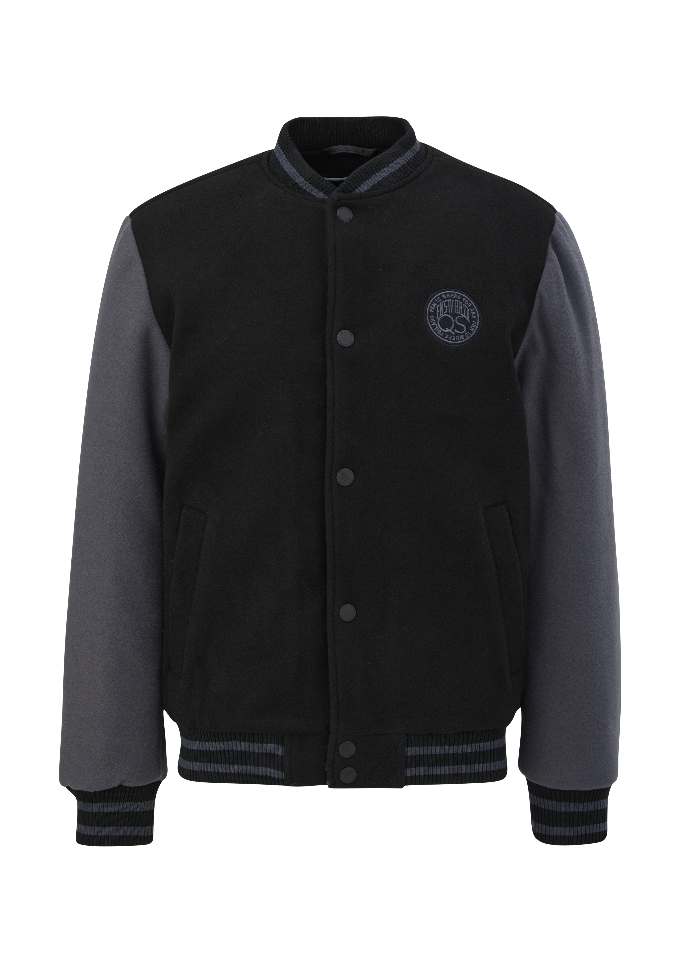 QS - Collegejacke mit Wattierung, Herren, schwarz