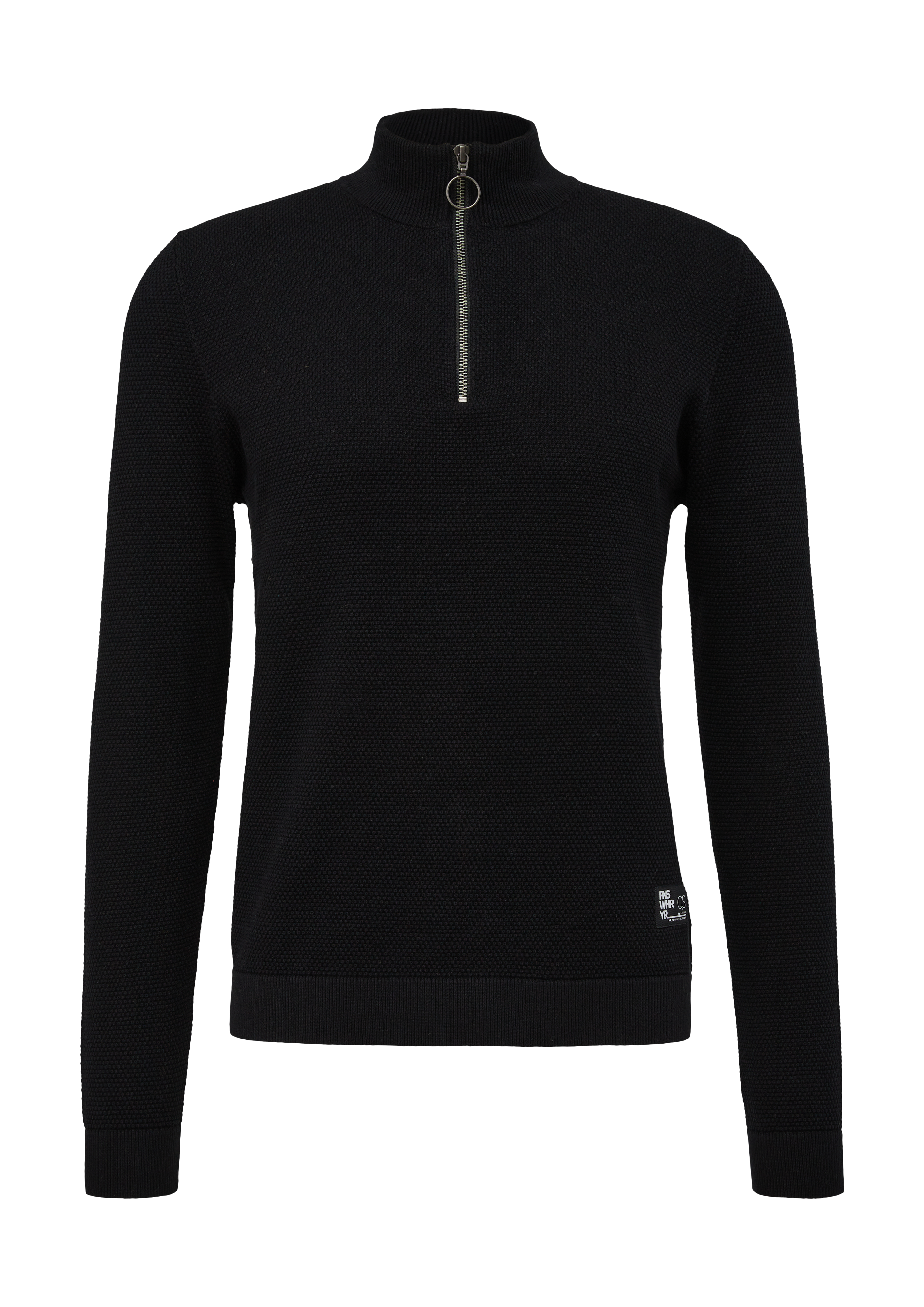 QS - Pullover aus Strukturstrick, Herren, schwarz