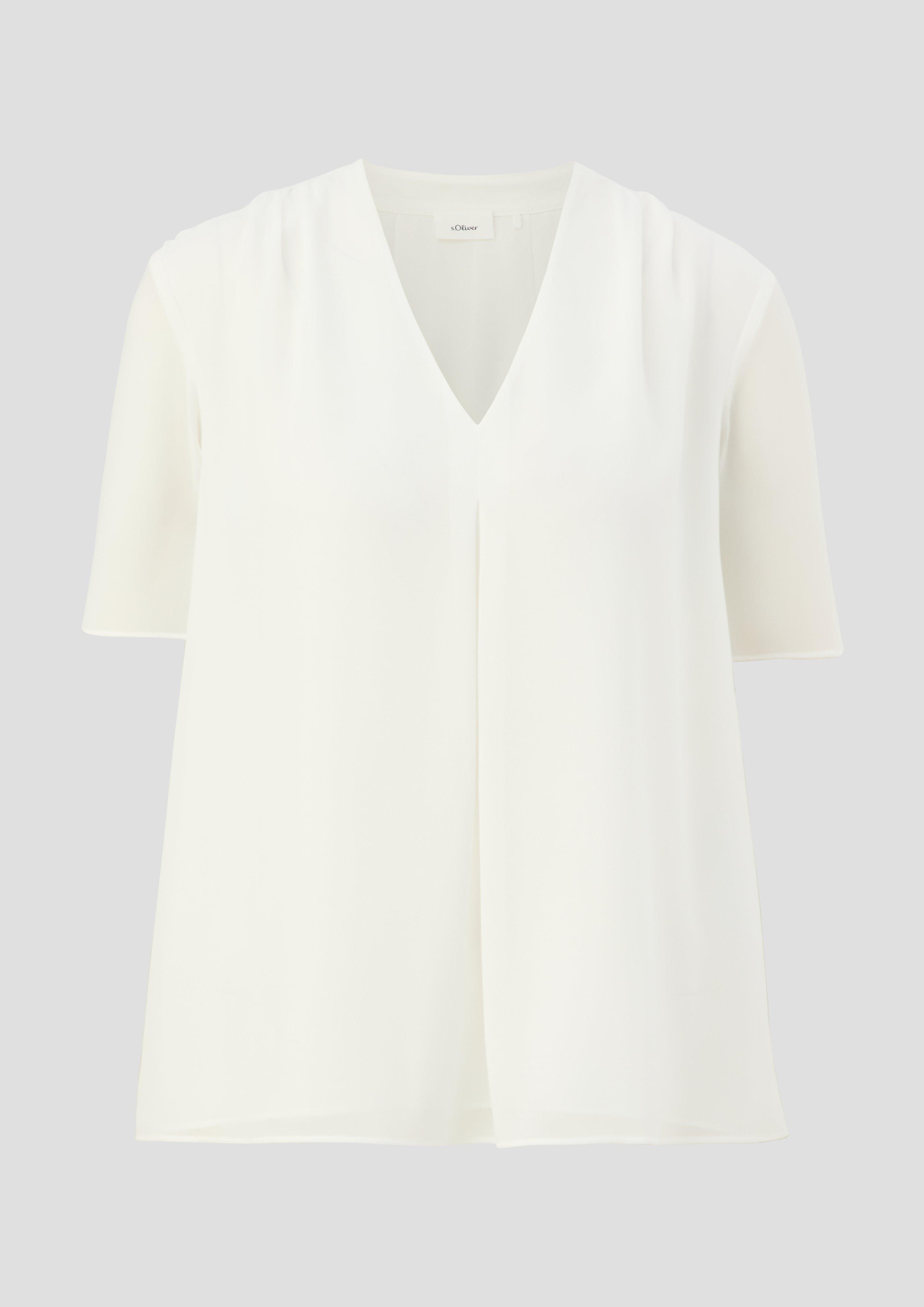 s.Oliver - Bluse mit V-Ausschnitt, Damen, creme