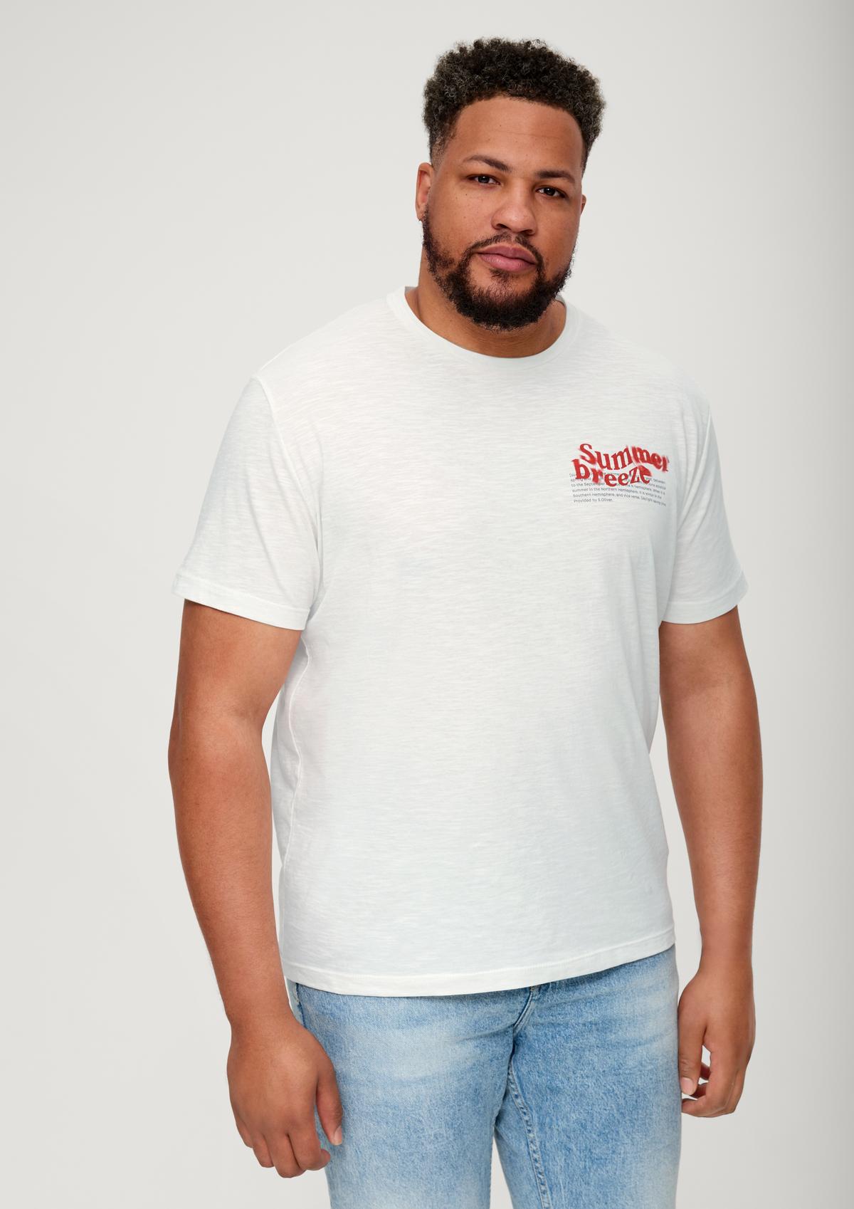T-Shirt aus Baumwollmix - weiß