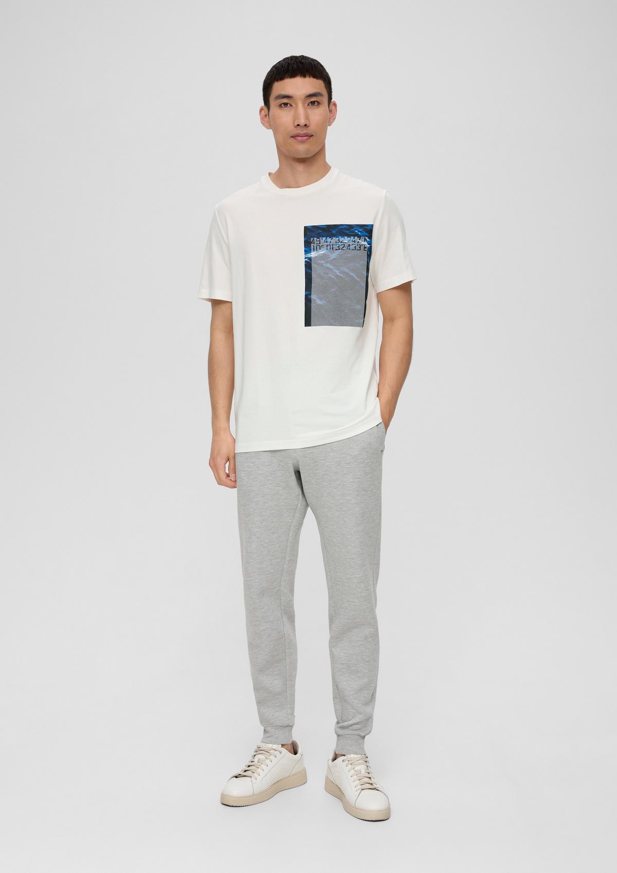 stretch cotton T-shirt in - white Printed