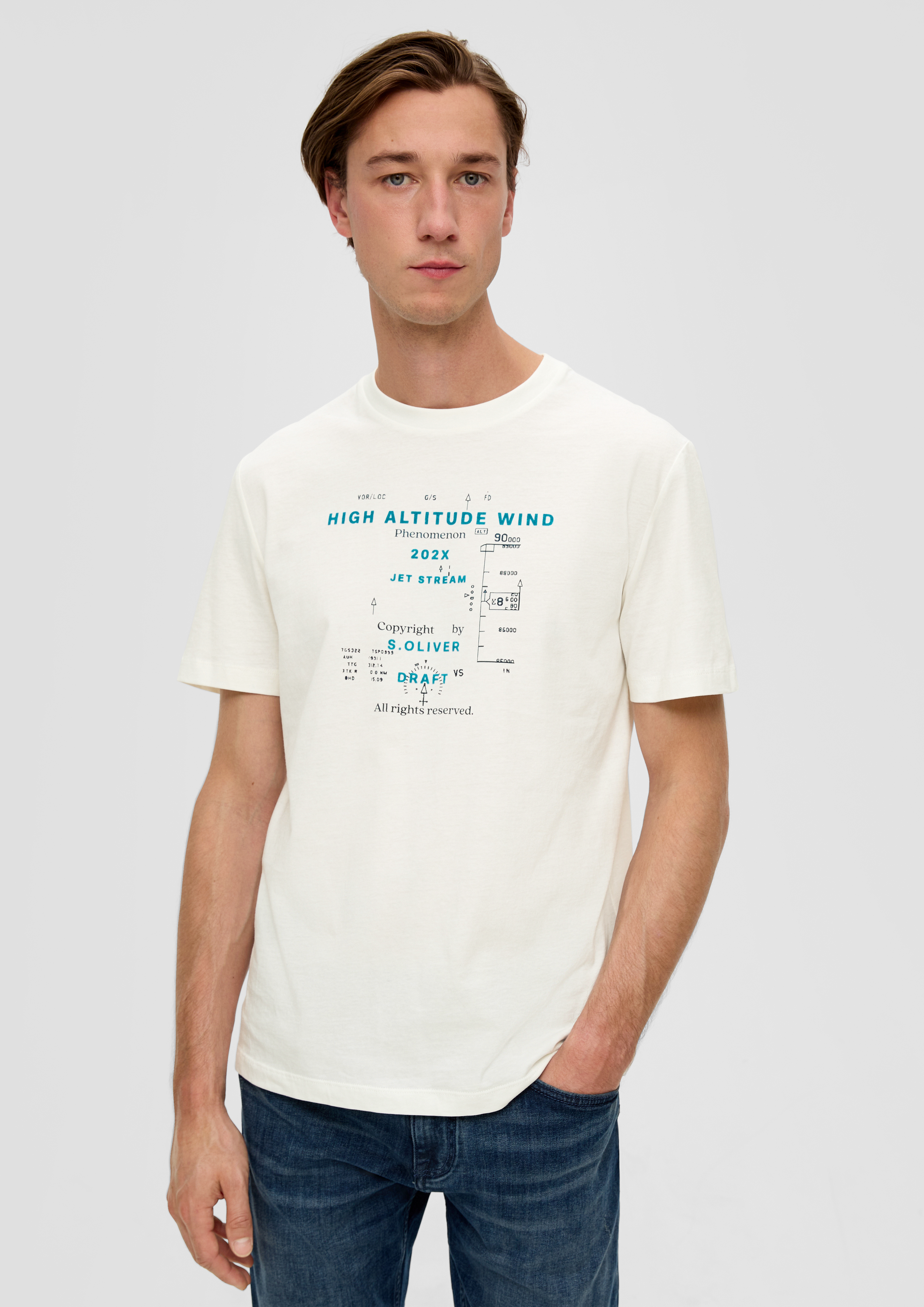 Cotton print T-shirt - white