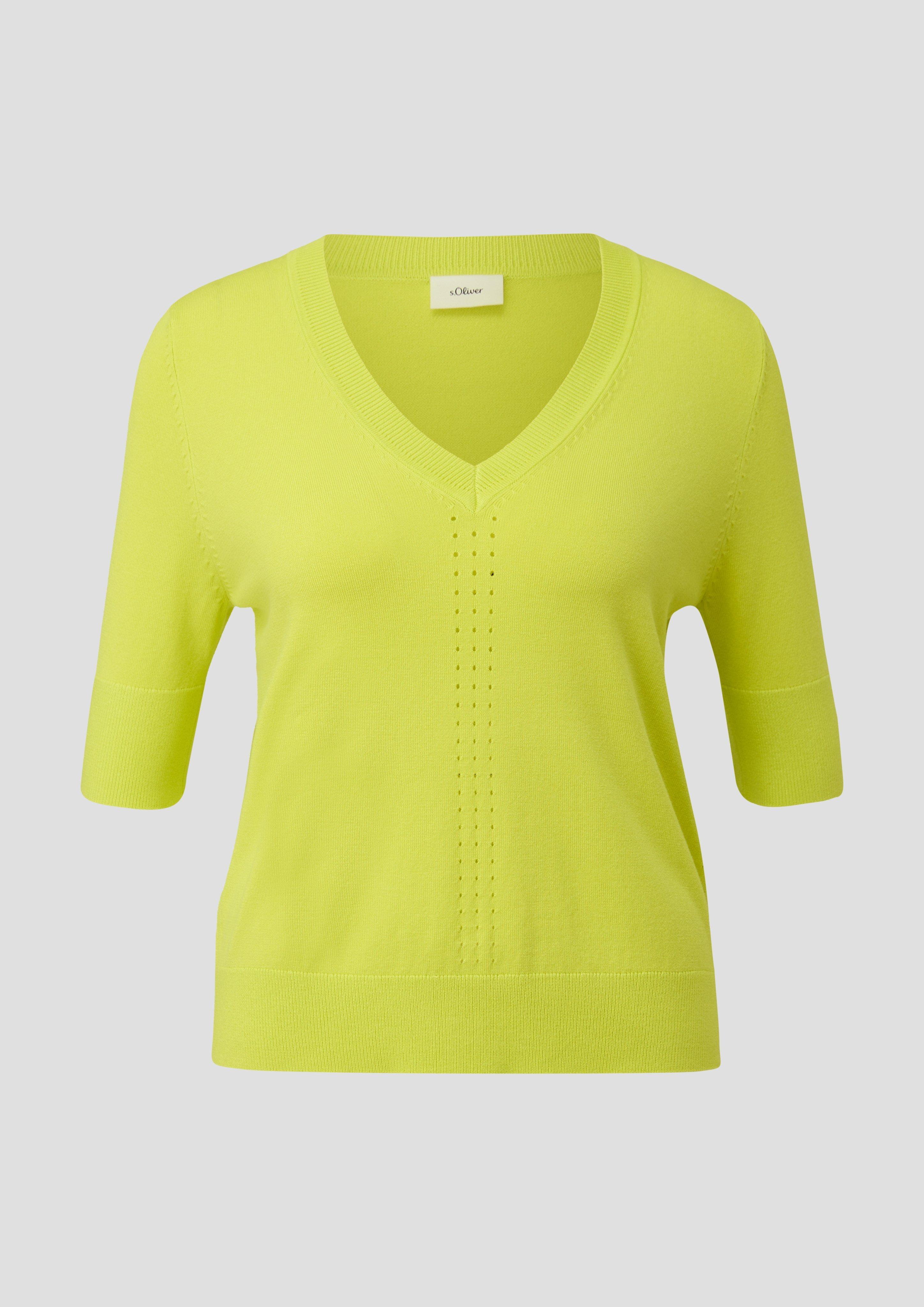 s.Oliver - Strickpullover aus Viskosemix, Damen, gelb