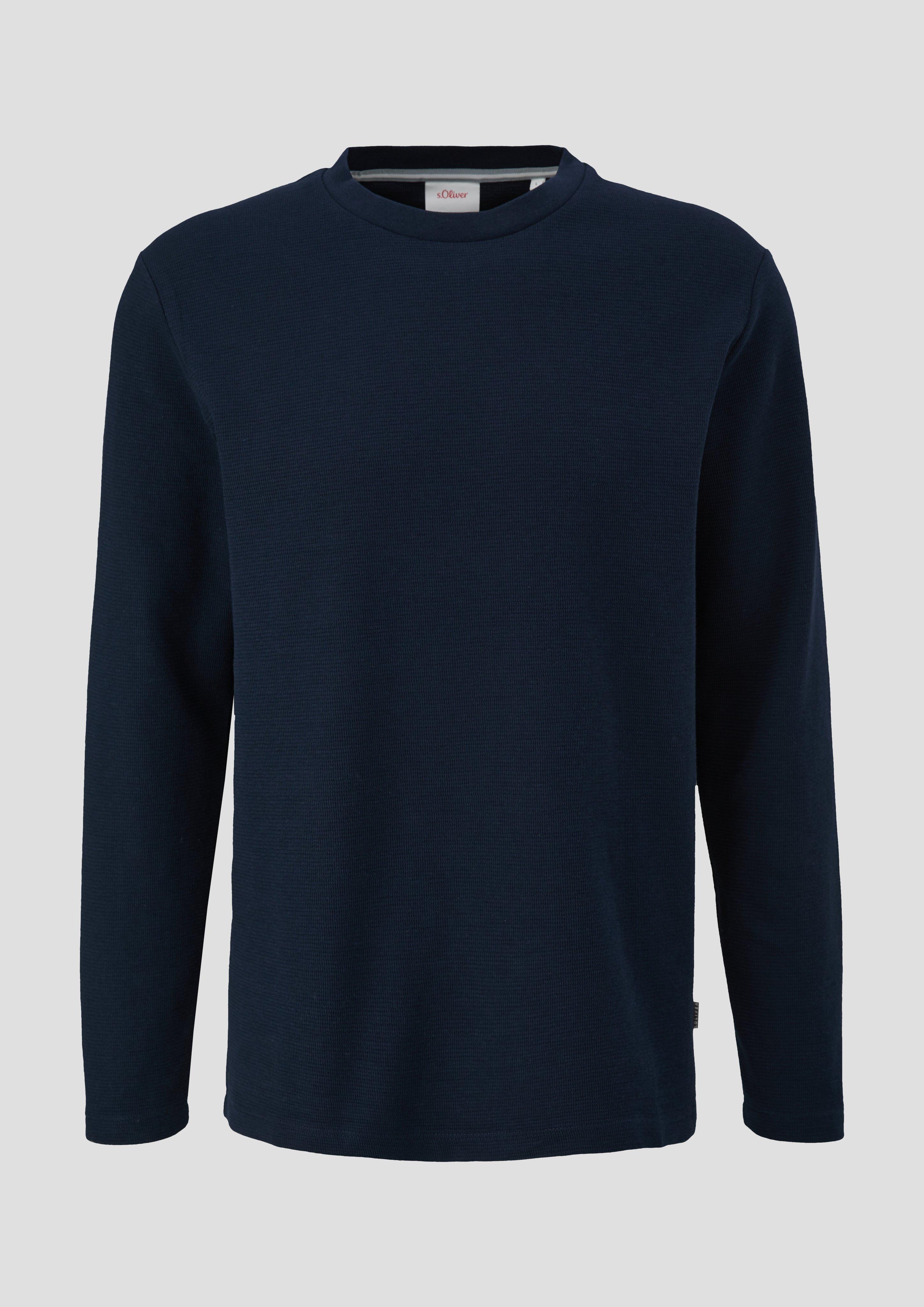 s.Oliver - Longsleeve mit Crewneck, Herren, blau