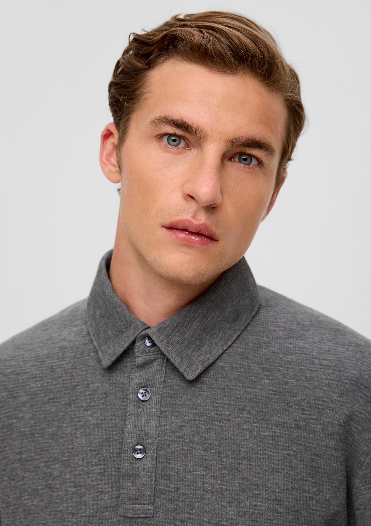 s.Oliver Long sleeve top with a polo collar