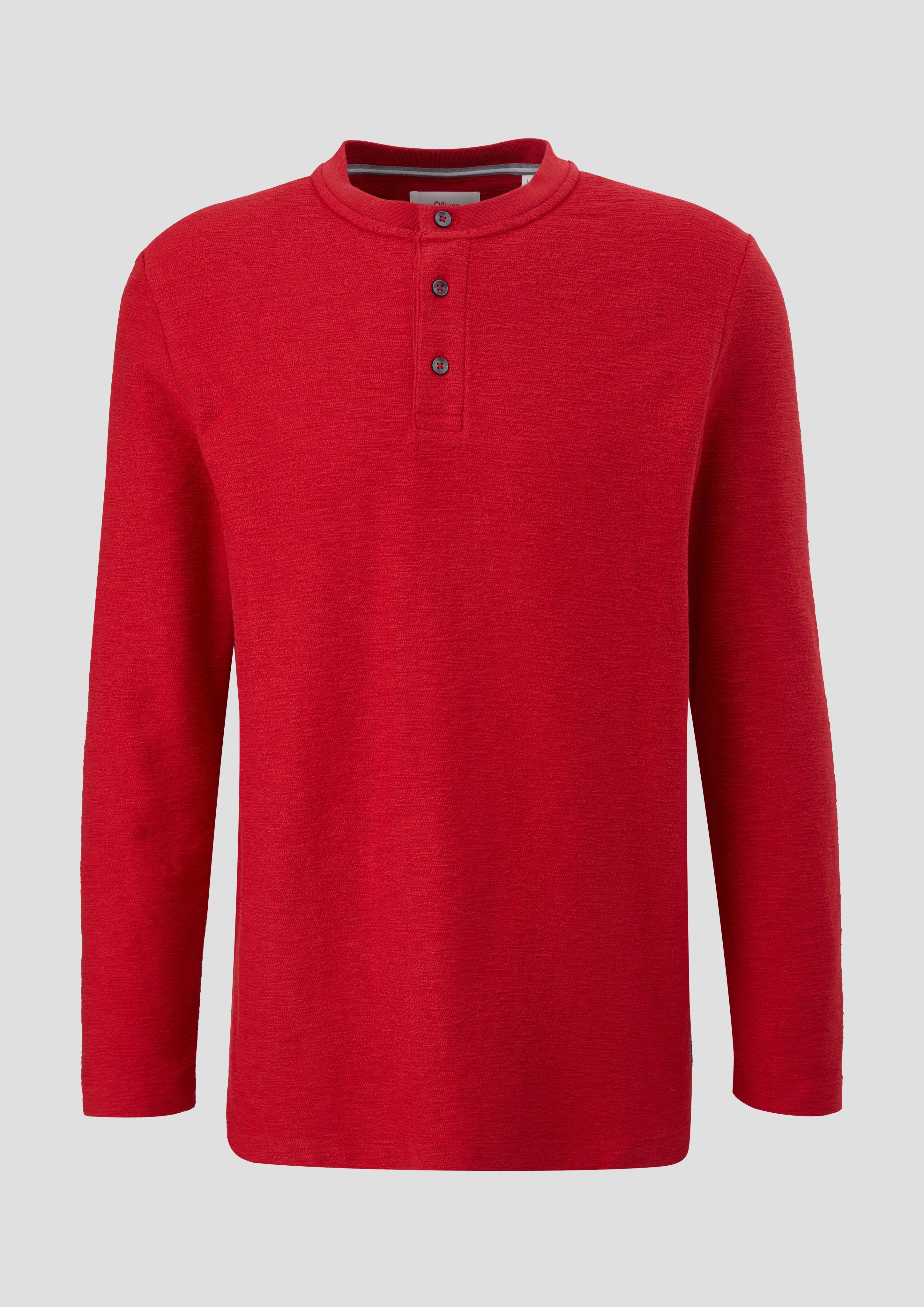 s.Oliver - Longsleeve in Slub-Yarn-Qualität, Herren, rot