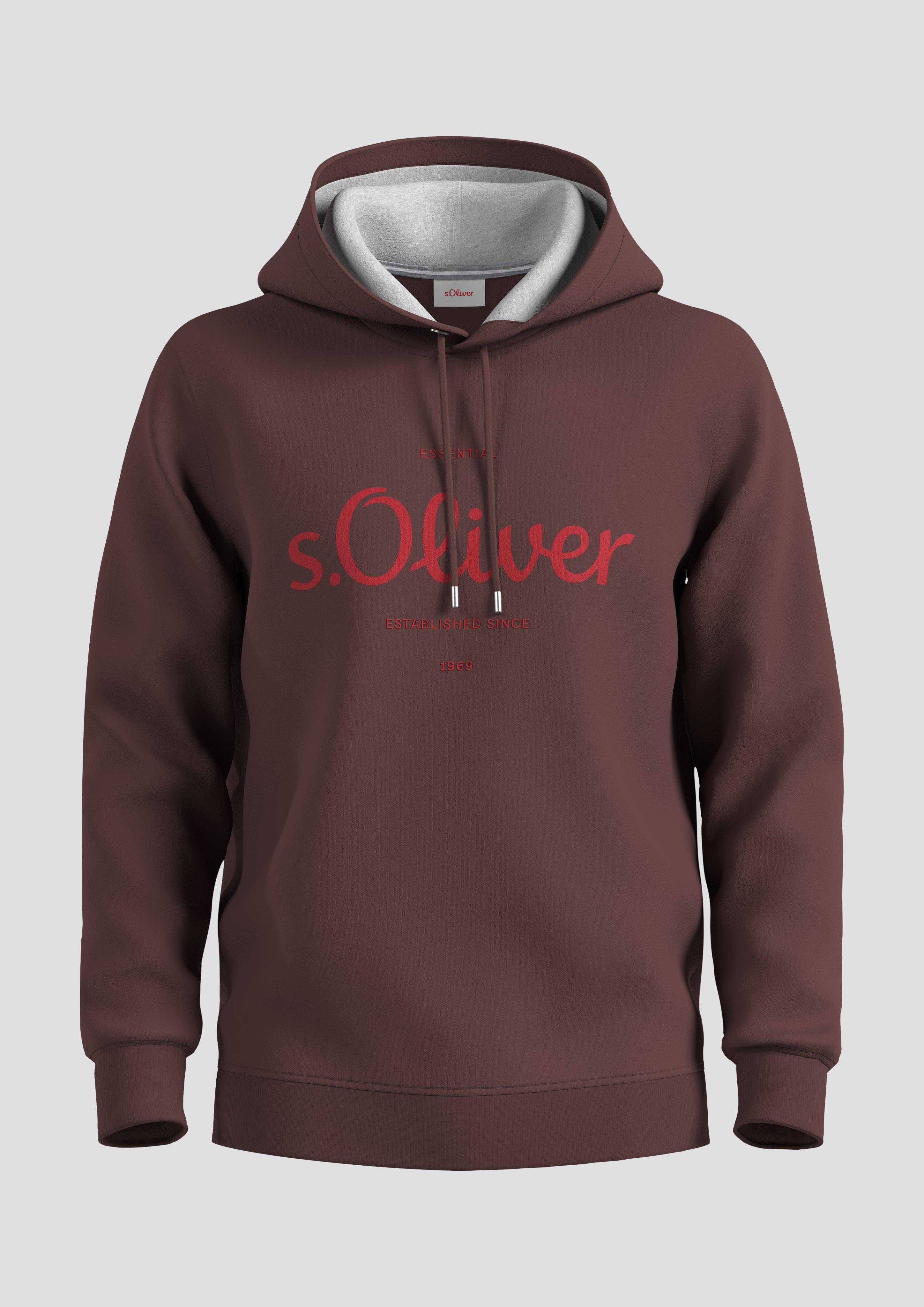 s.Oliver - Logo-Hoodie in Sweat-Qualität, Herren, Rosa