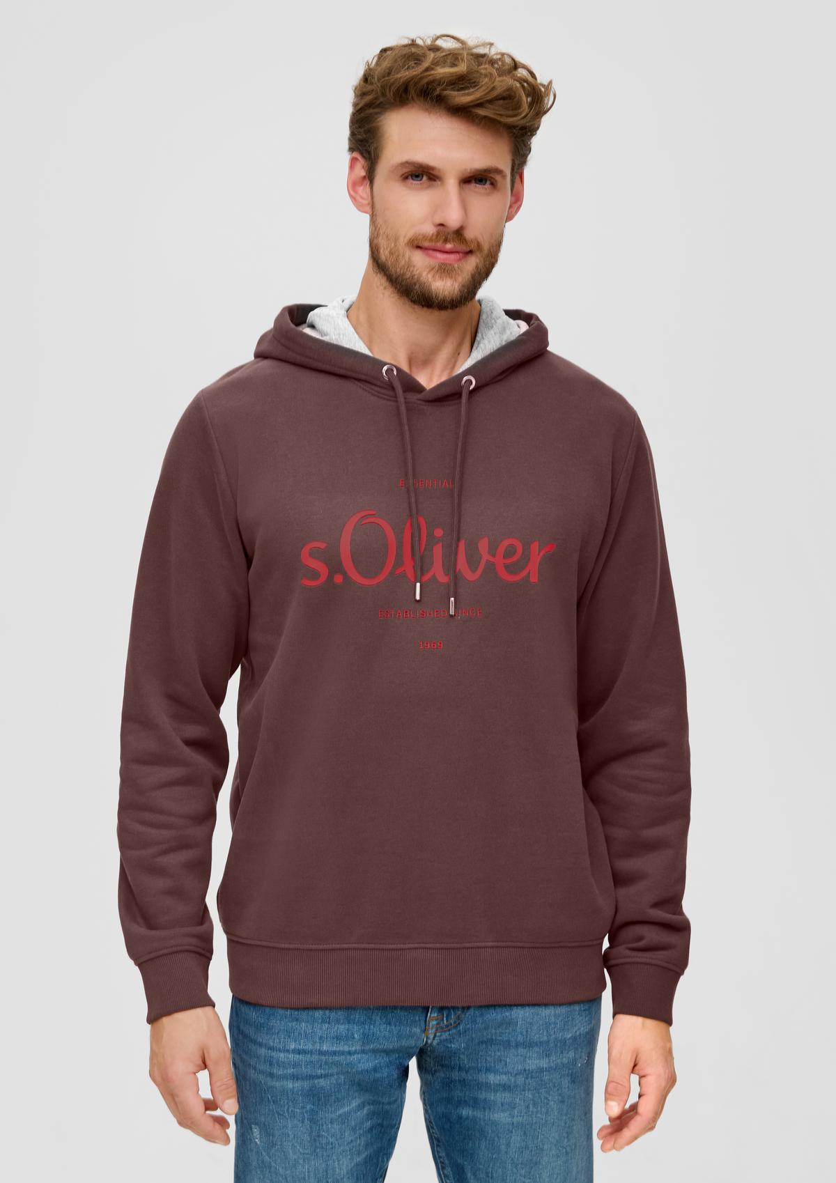 s.Oliver Logo-Hoodie in Sweat-Qualität
