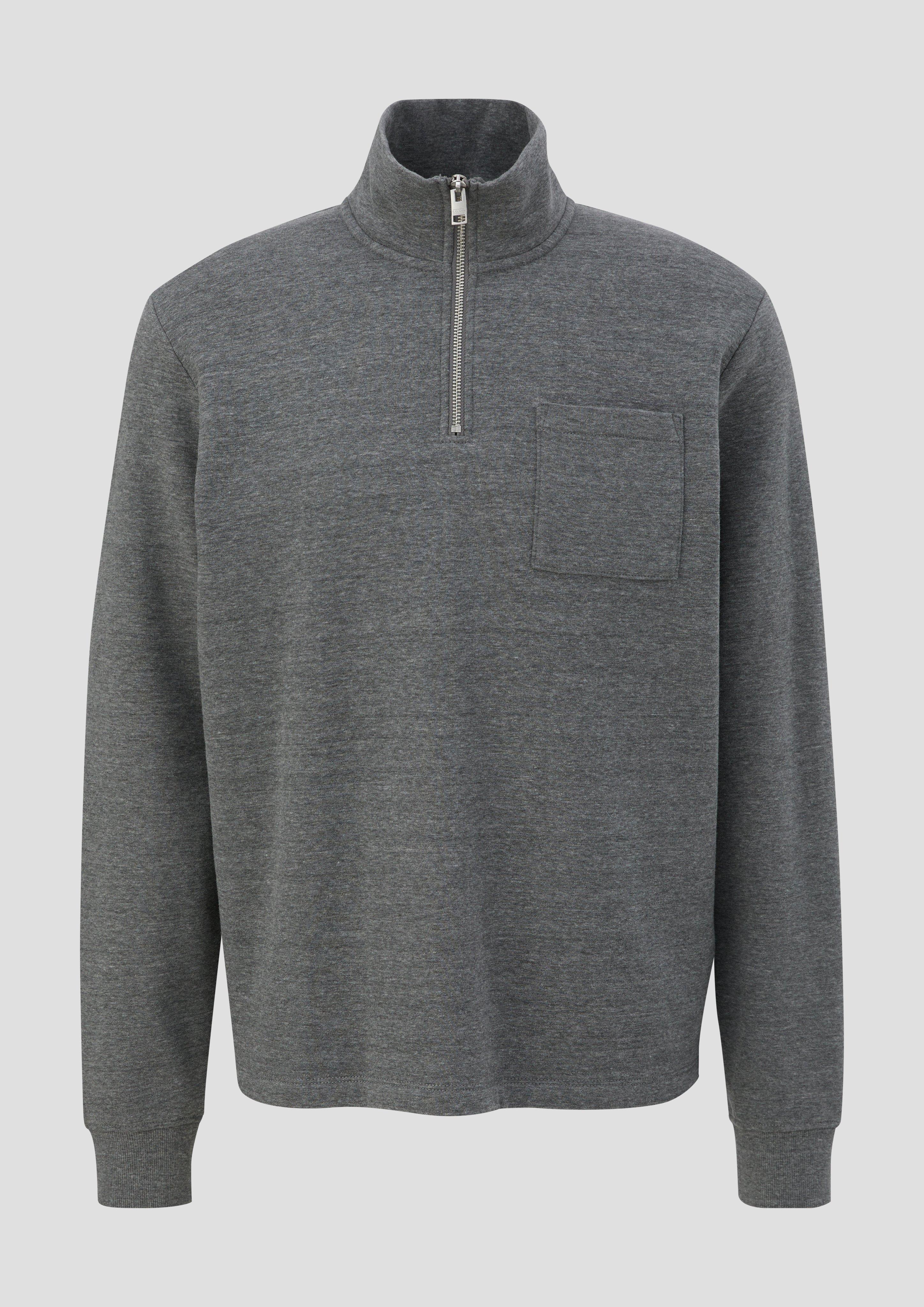 s.Oliver - Sweatshirt mit Brusttasche, Herren, grau