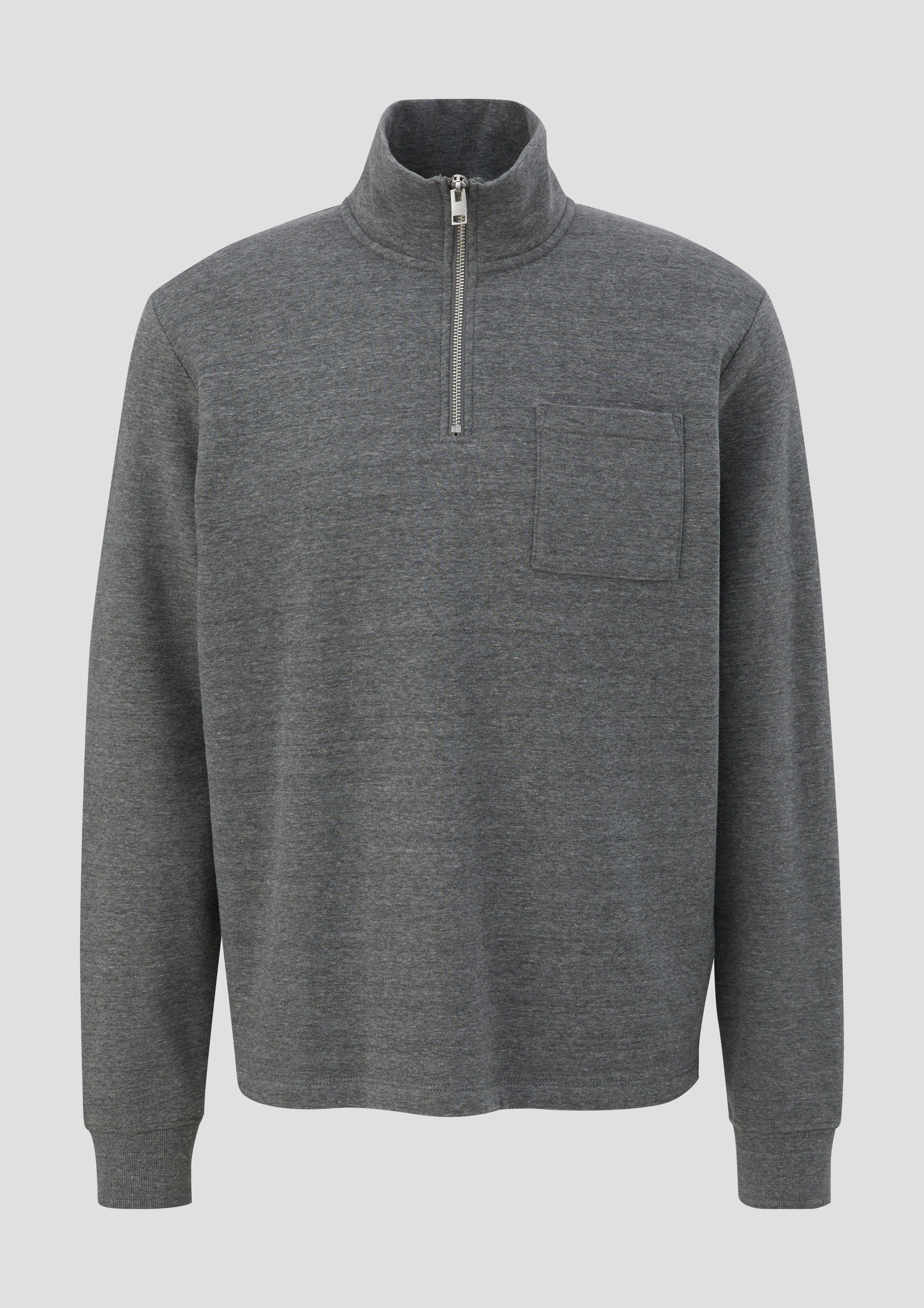 s.Oliver - Sweatshirt mit Brusttasche, Herren, grau