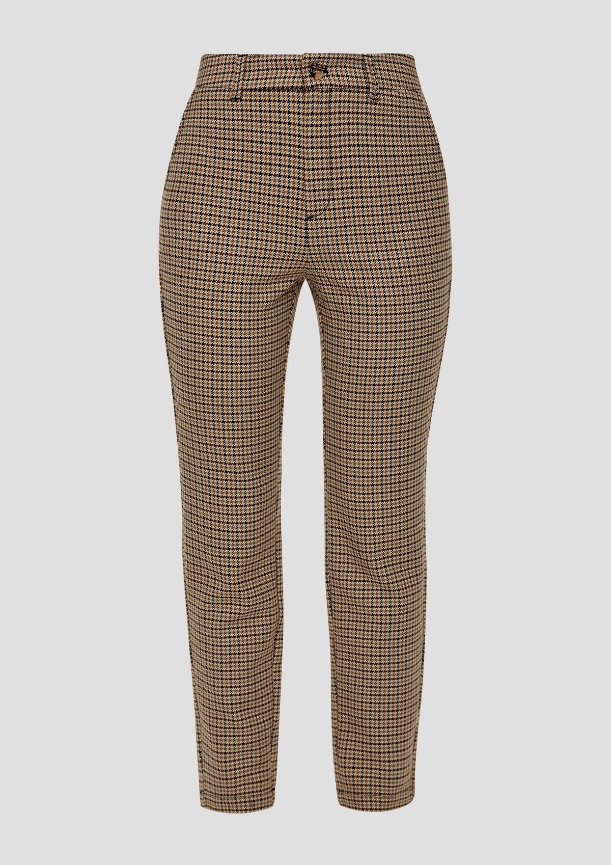 s.Oliver Regular fit: trousers with a houndstooth pattern