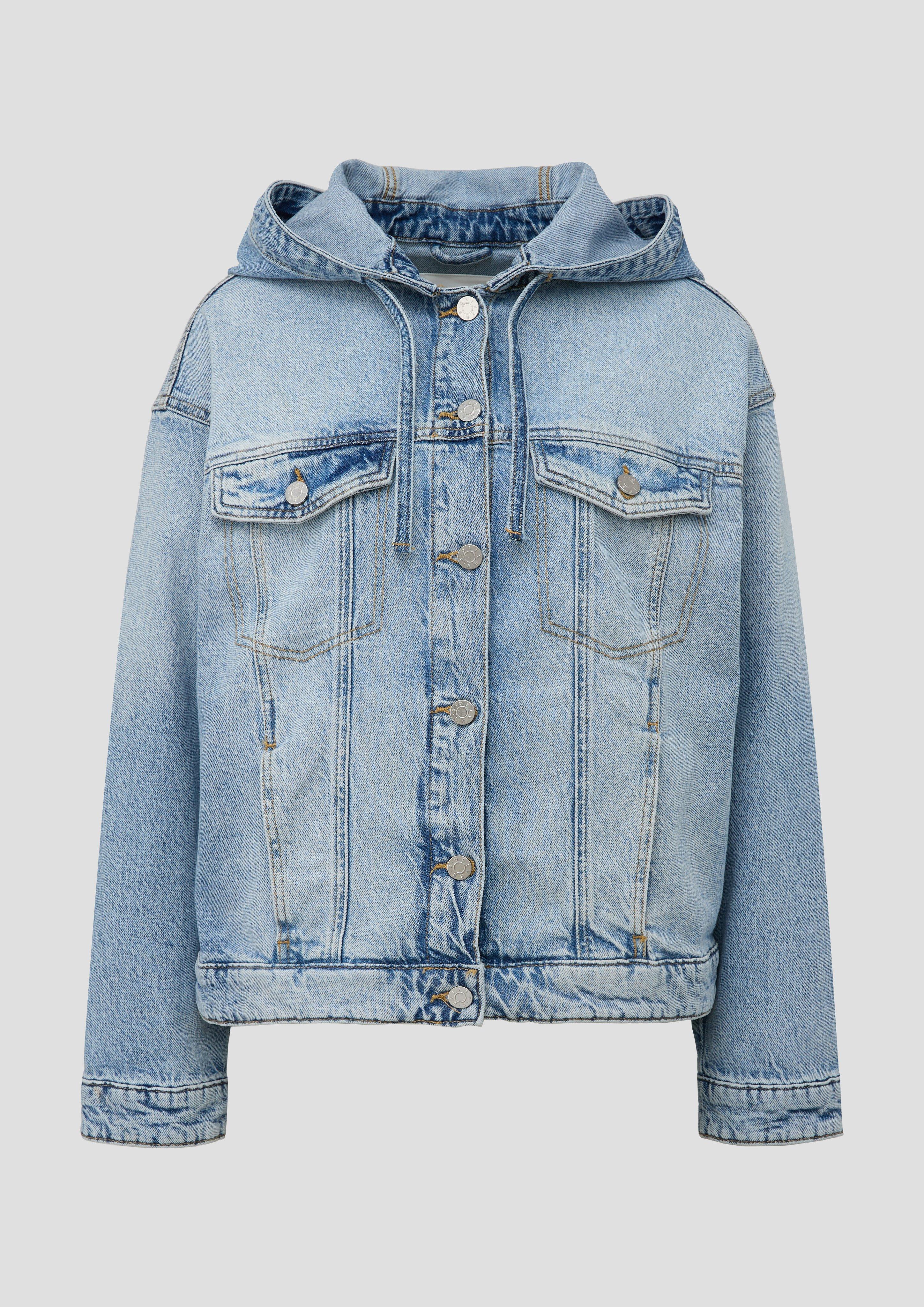 s.Oliver - Jeansjacke mit Kapuze, Damen, blau