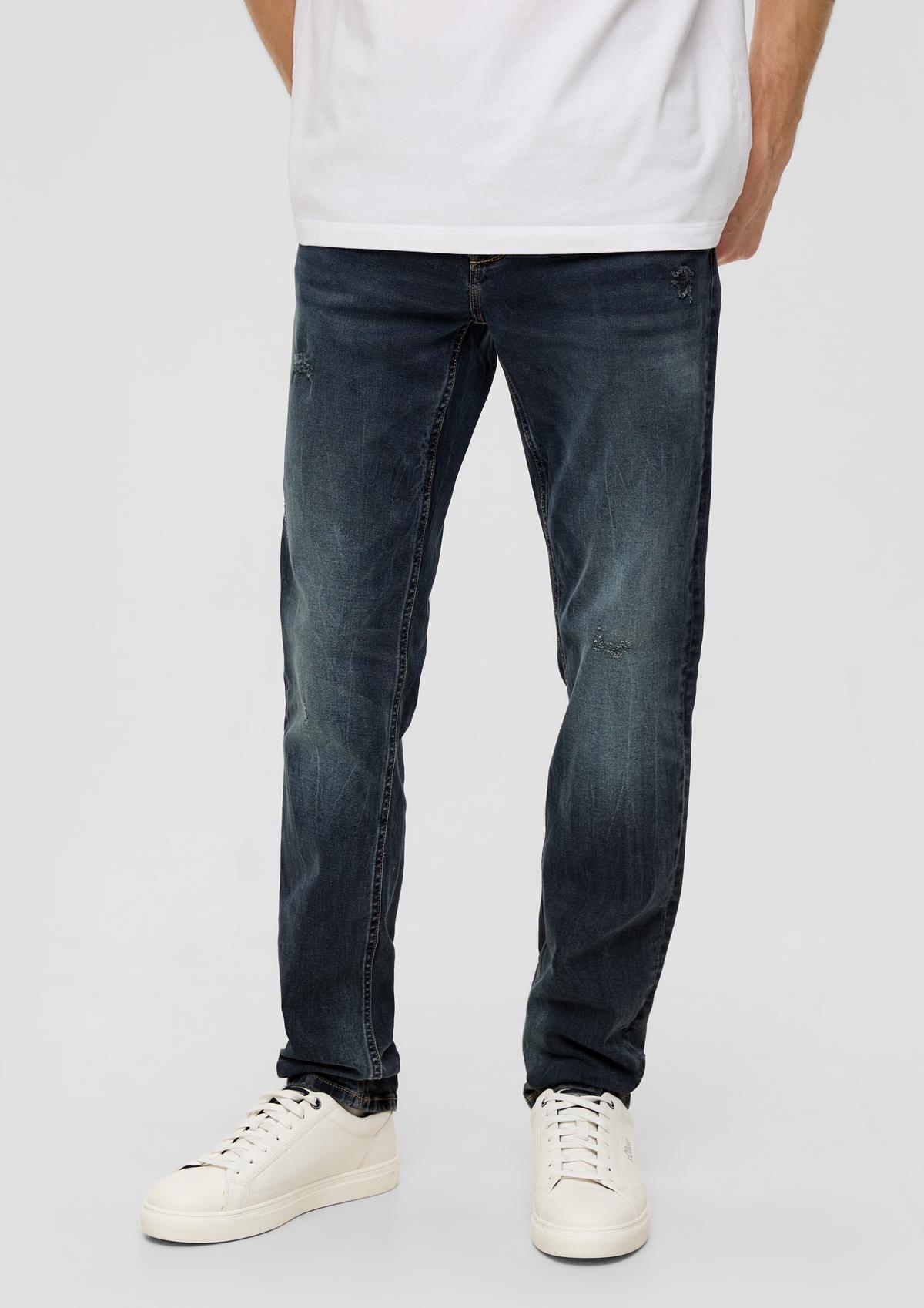 Nelio Jeans / Slim Fit / Mid Rise / Slim Leg / Garment Wash - dark blue