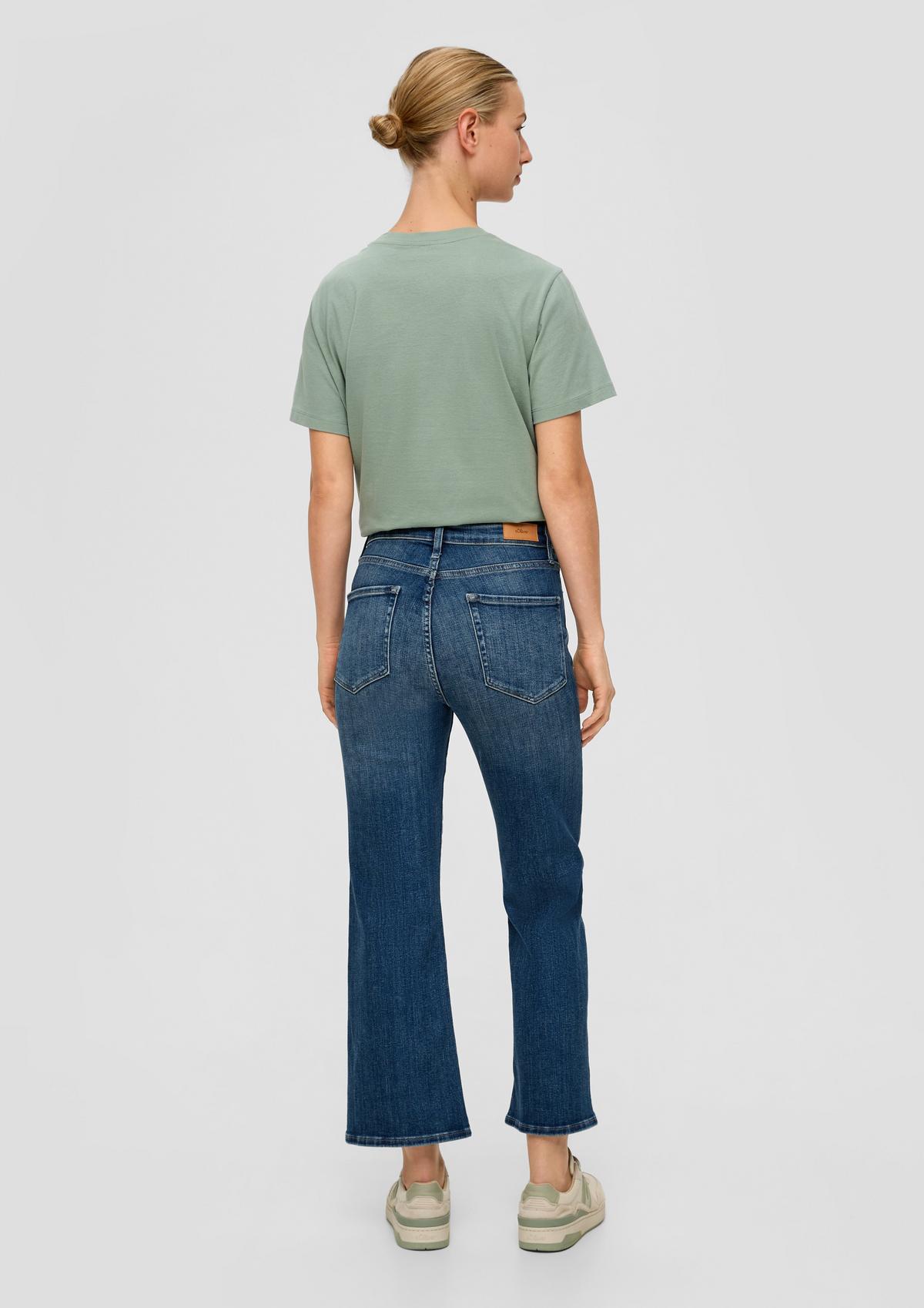 s.Oliver Cropped jeans hlače/ visok pas/ hlačnice na zvon/ raztegljiv bombaž