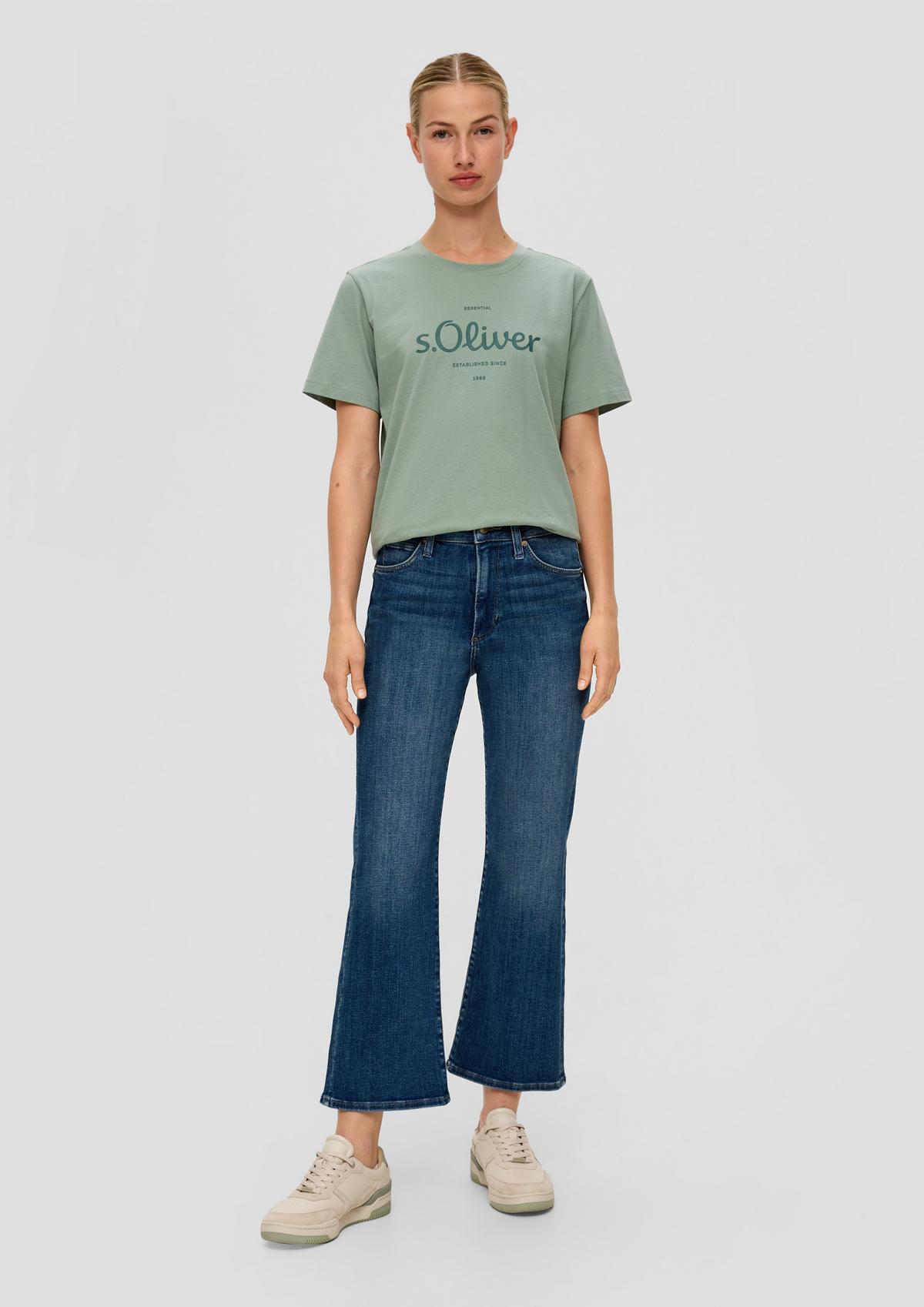 s.Oliver Cropped Jeans / High Rise / Flared Leg / Baumwollstretch