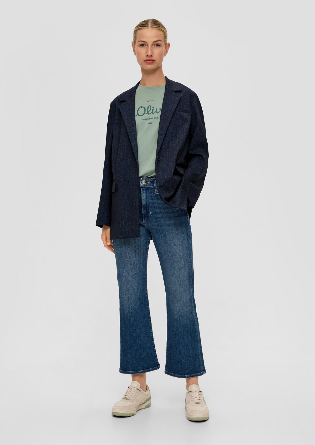s.Oliver Cropped Jeans / High Rise / Flared Leg / Stretch Cotton
