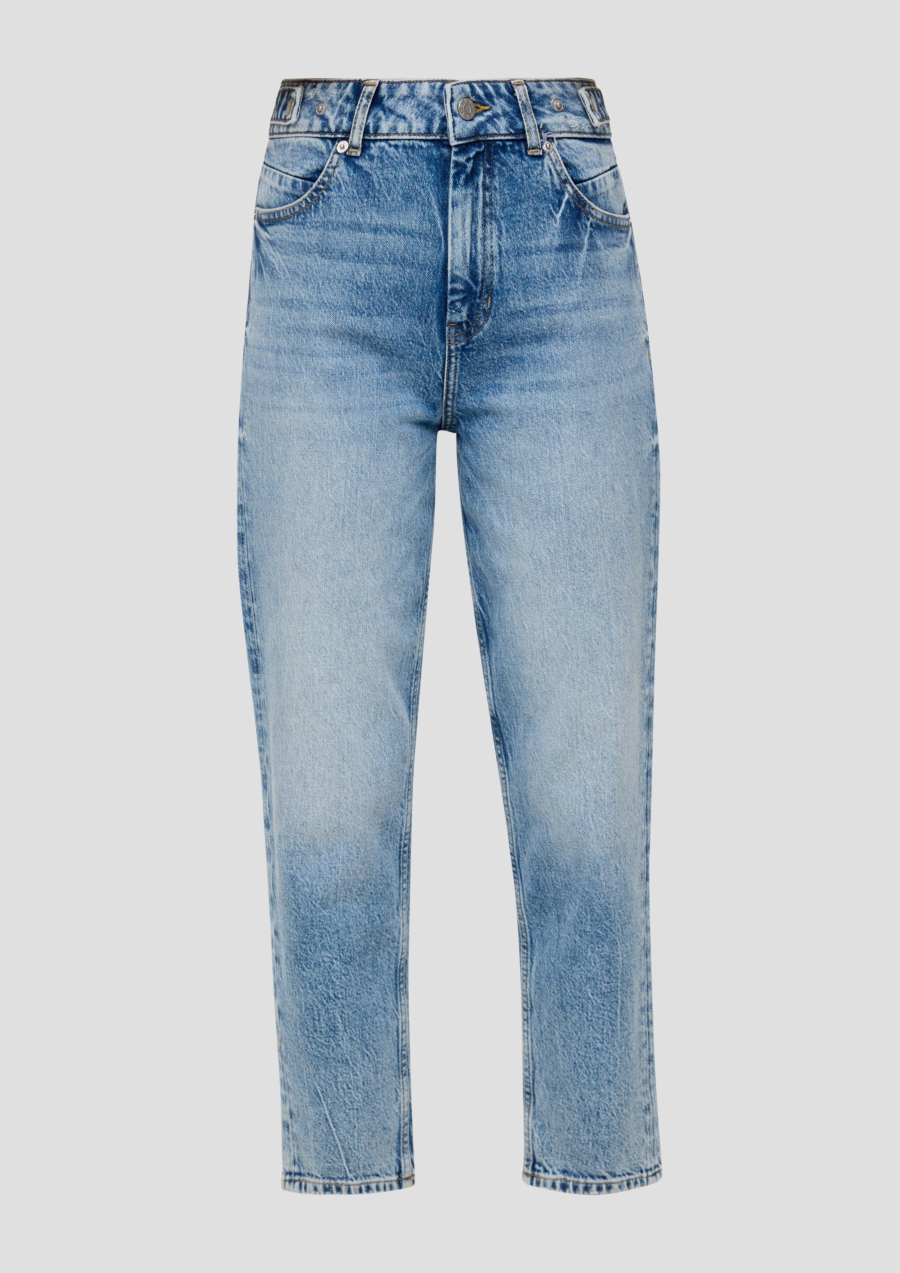 s.Oliver - Ankle Jeans / Regular Fit / High Rise  / Druckknopfriegel, Damen, blau