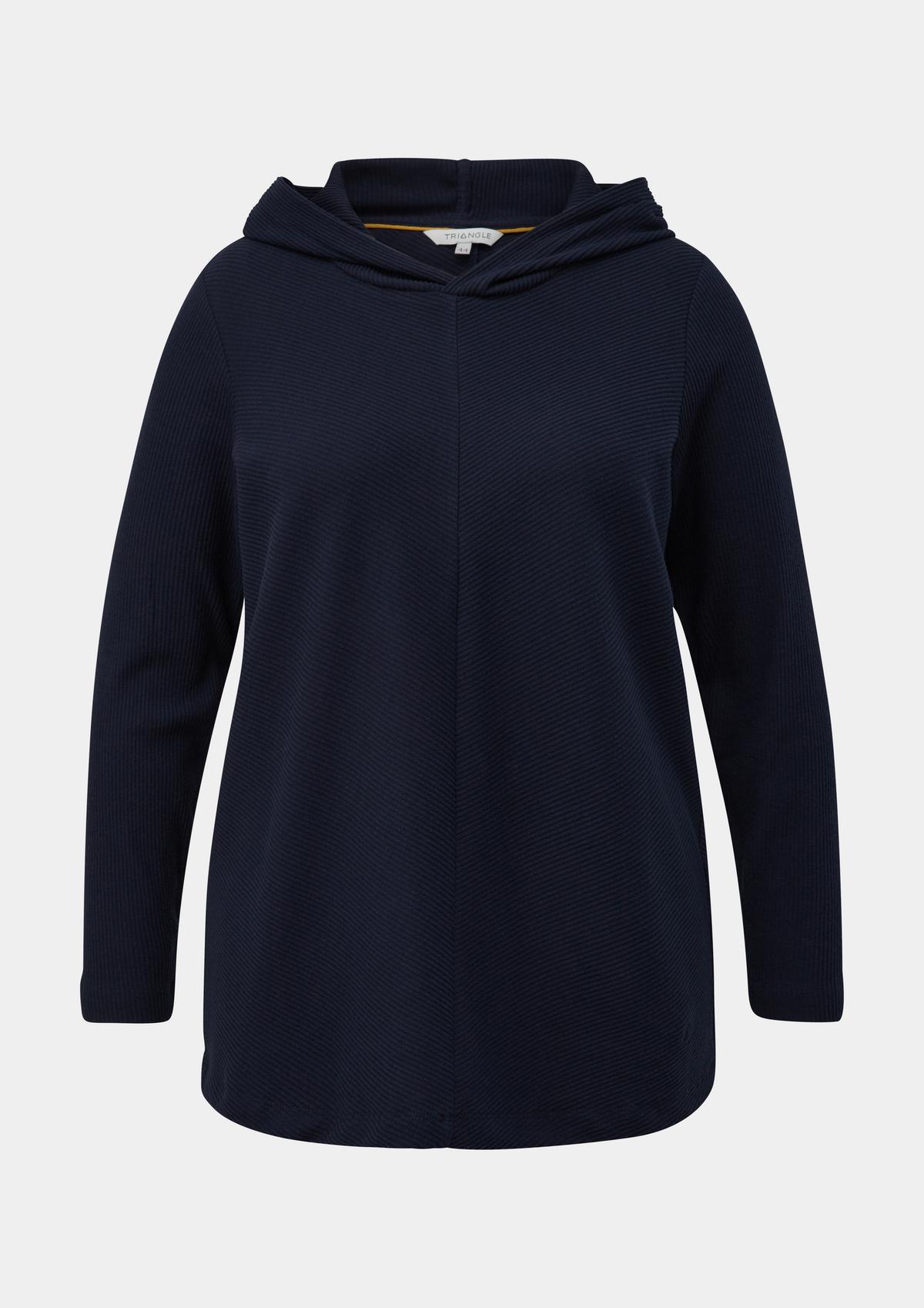 s.Oliver Hooded top with a ribbed texture