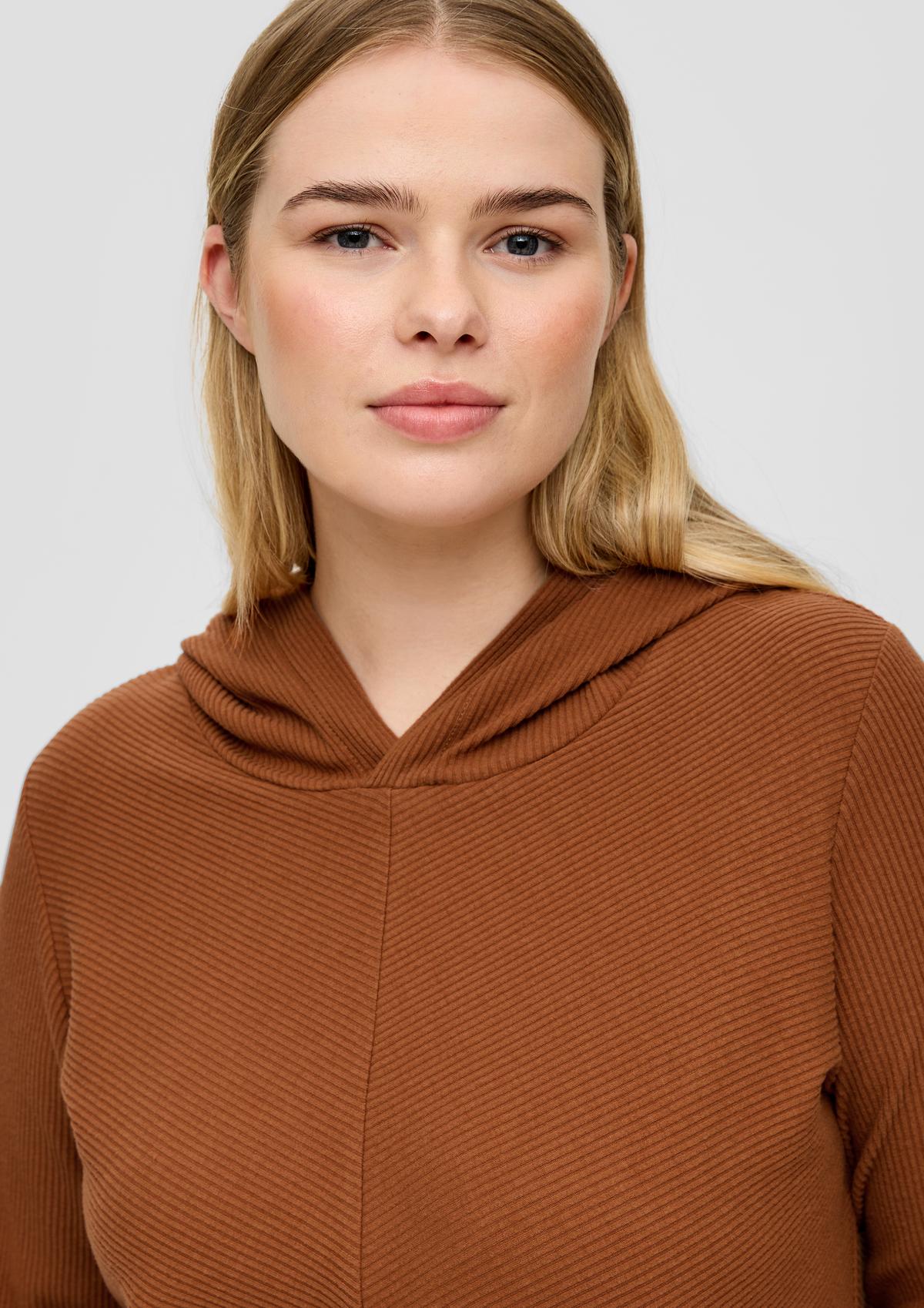 s.Oliver Hooded top with a ribbed texture