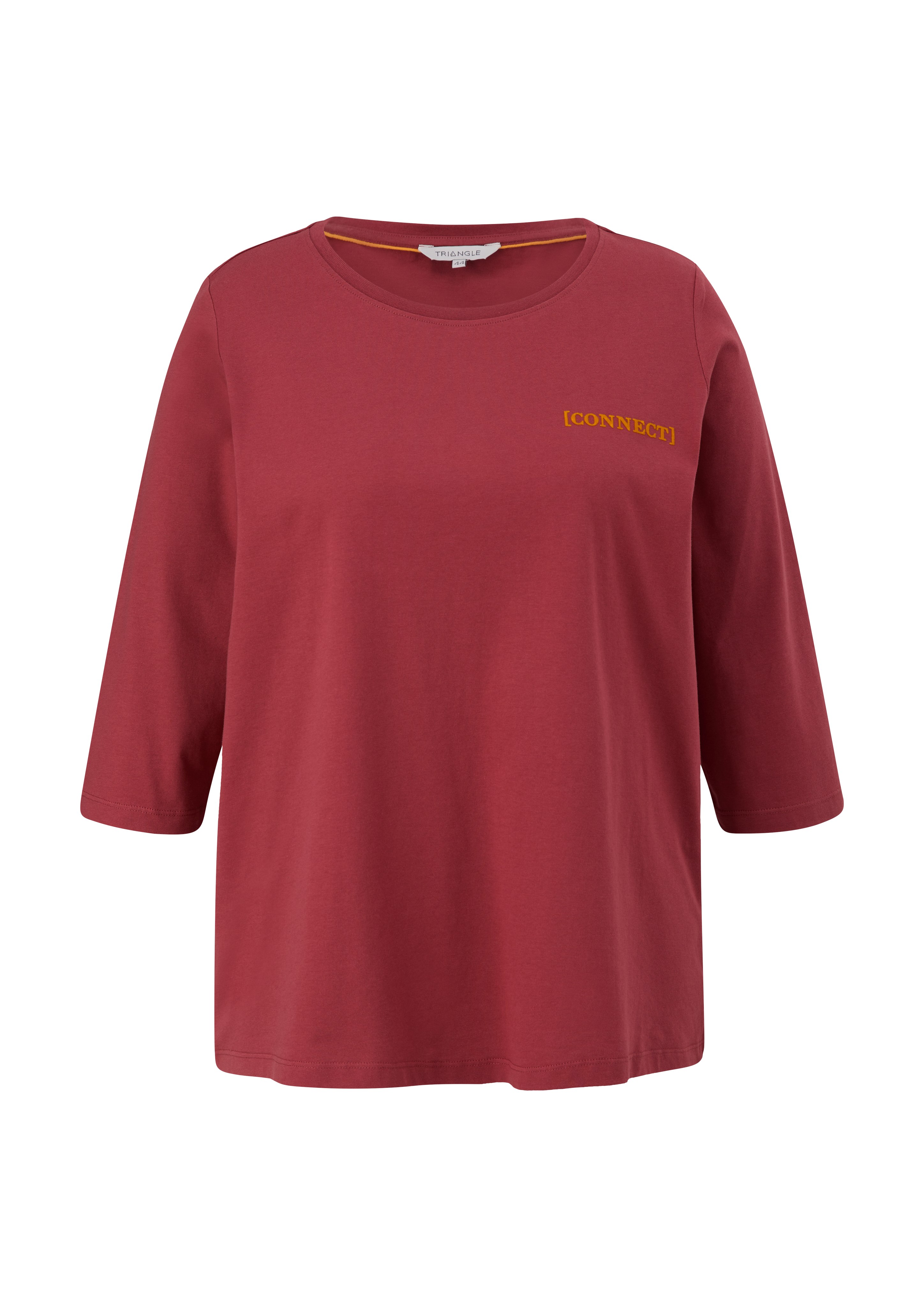 s.Oliver - Longsleeve mit Flockprint-Detail, Damen, rot