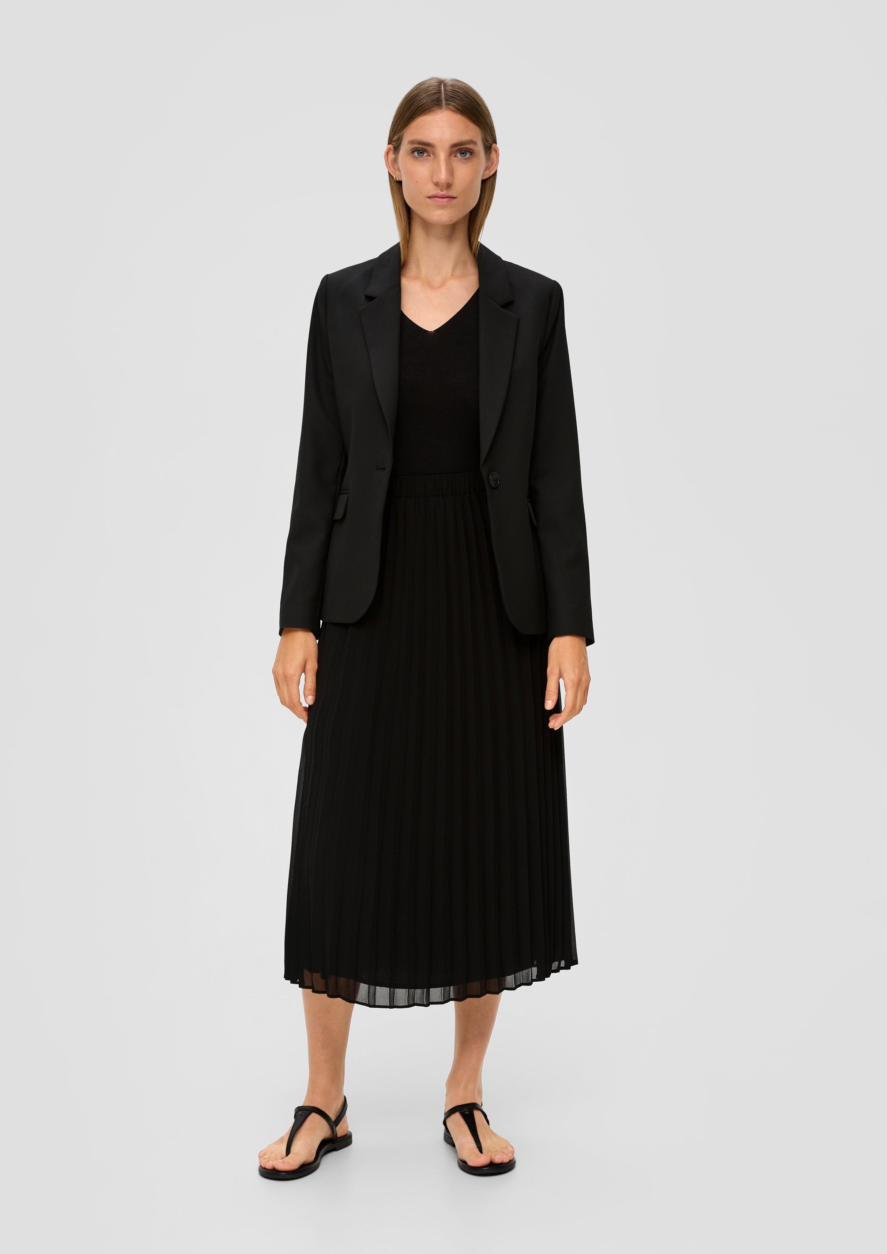 H&m black outlet pleated midi skirt