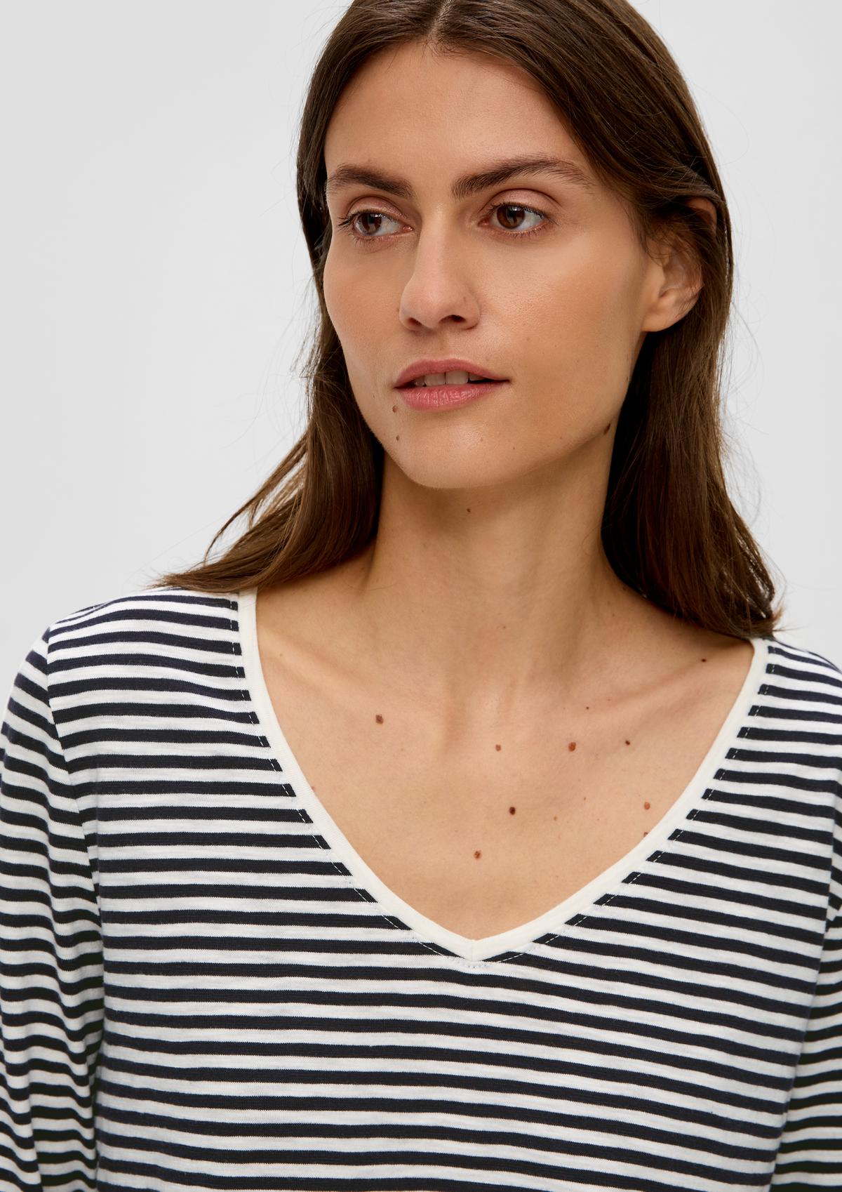 s.Oliver Striped long sleeve top with a rolled hem