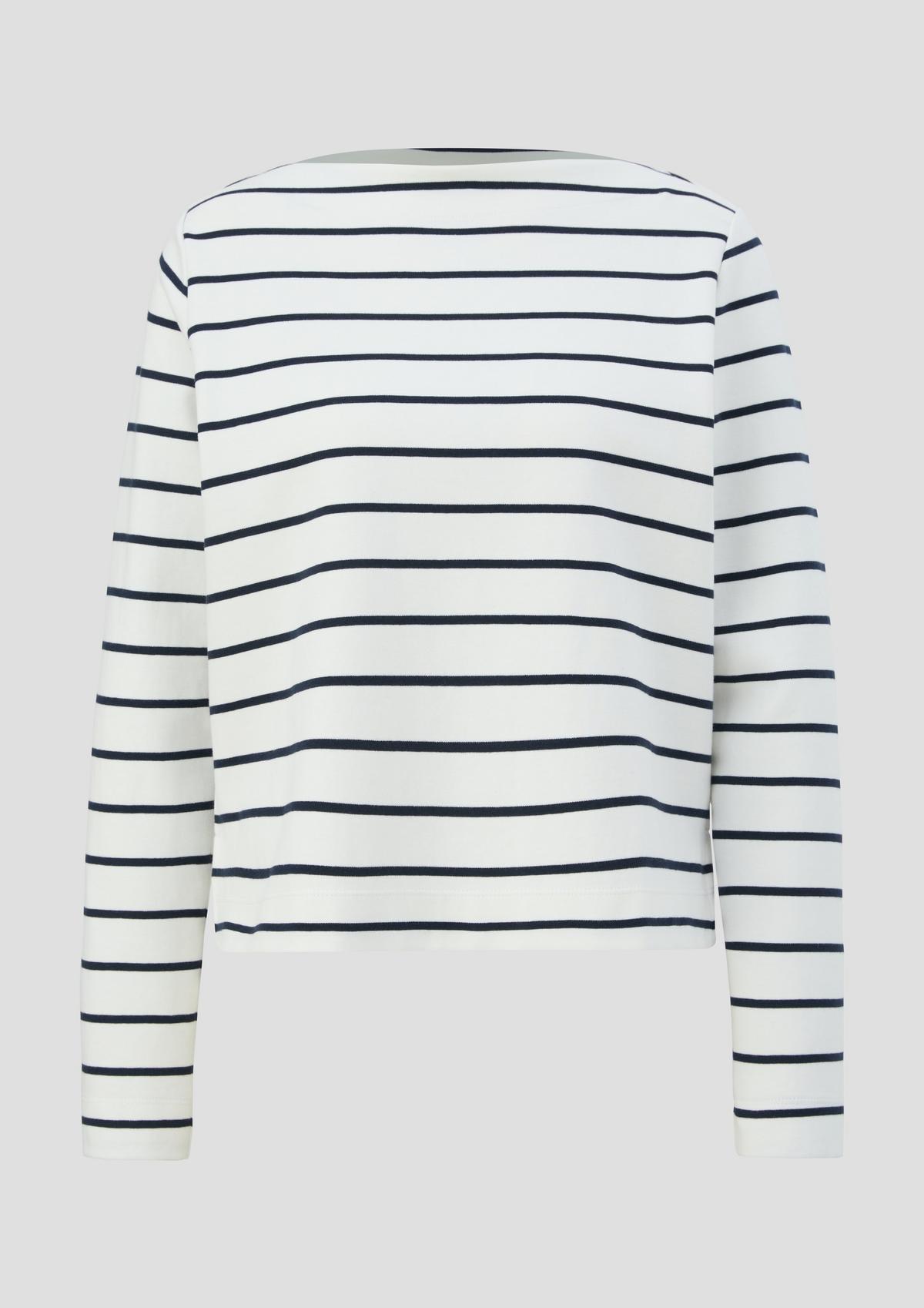 Long sleeve top made of navy stretch cotton 