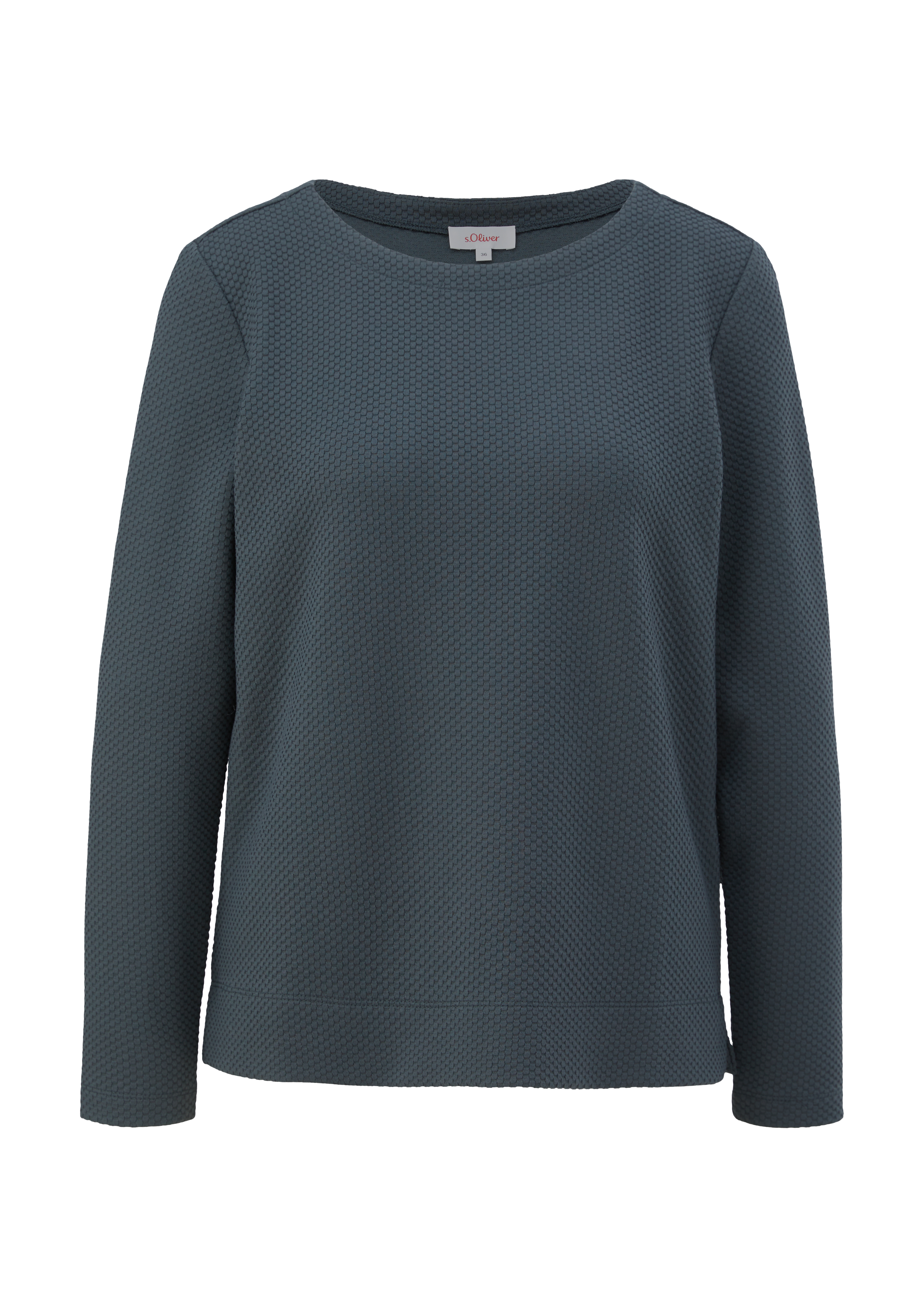 s.Oliver - Jacquard-Pullover aus Viskosemix, Damen, Grün