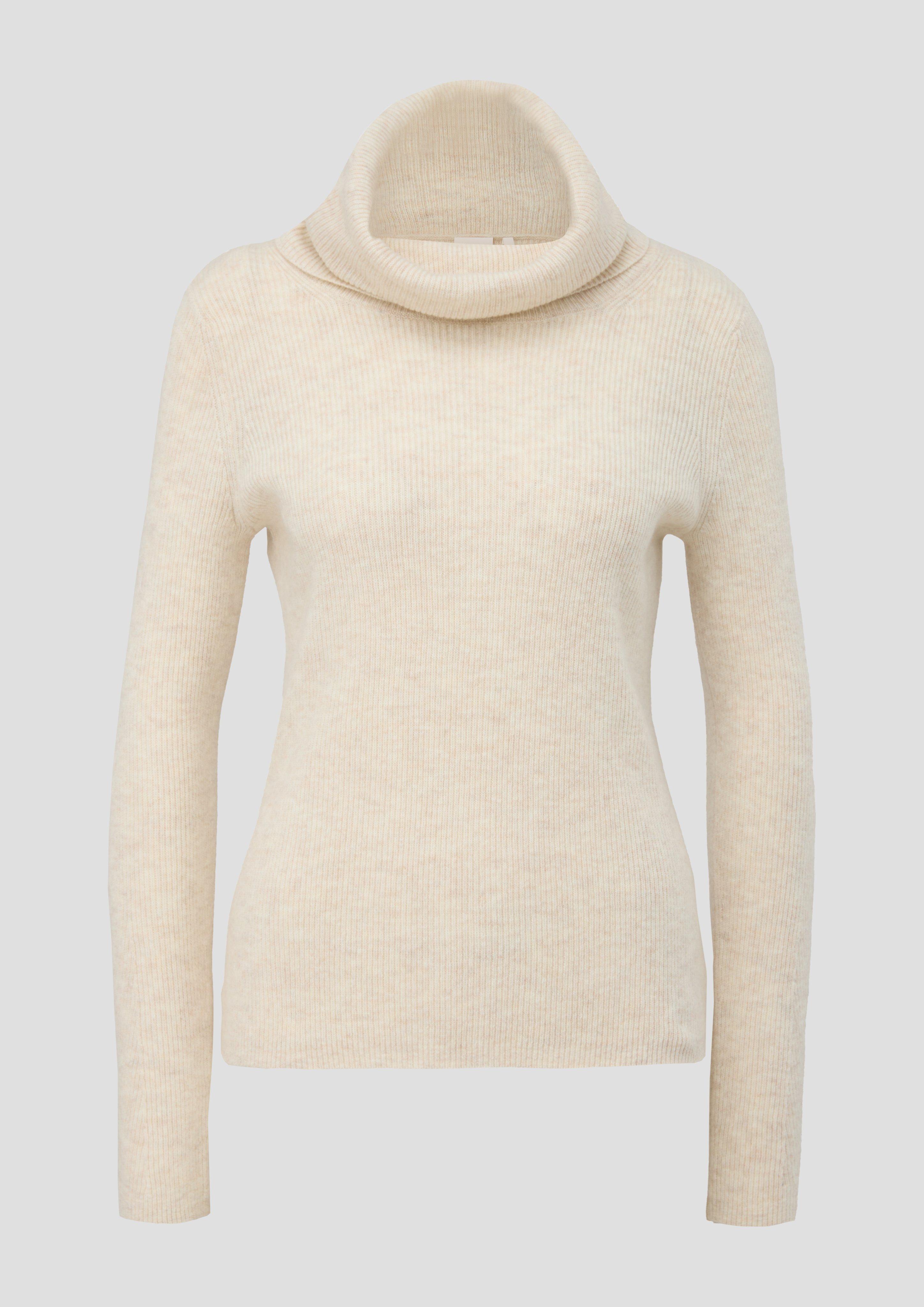 s.Oliver - Strickpullover mit Turtleneck, Damen, Beige