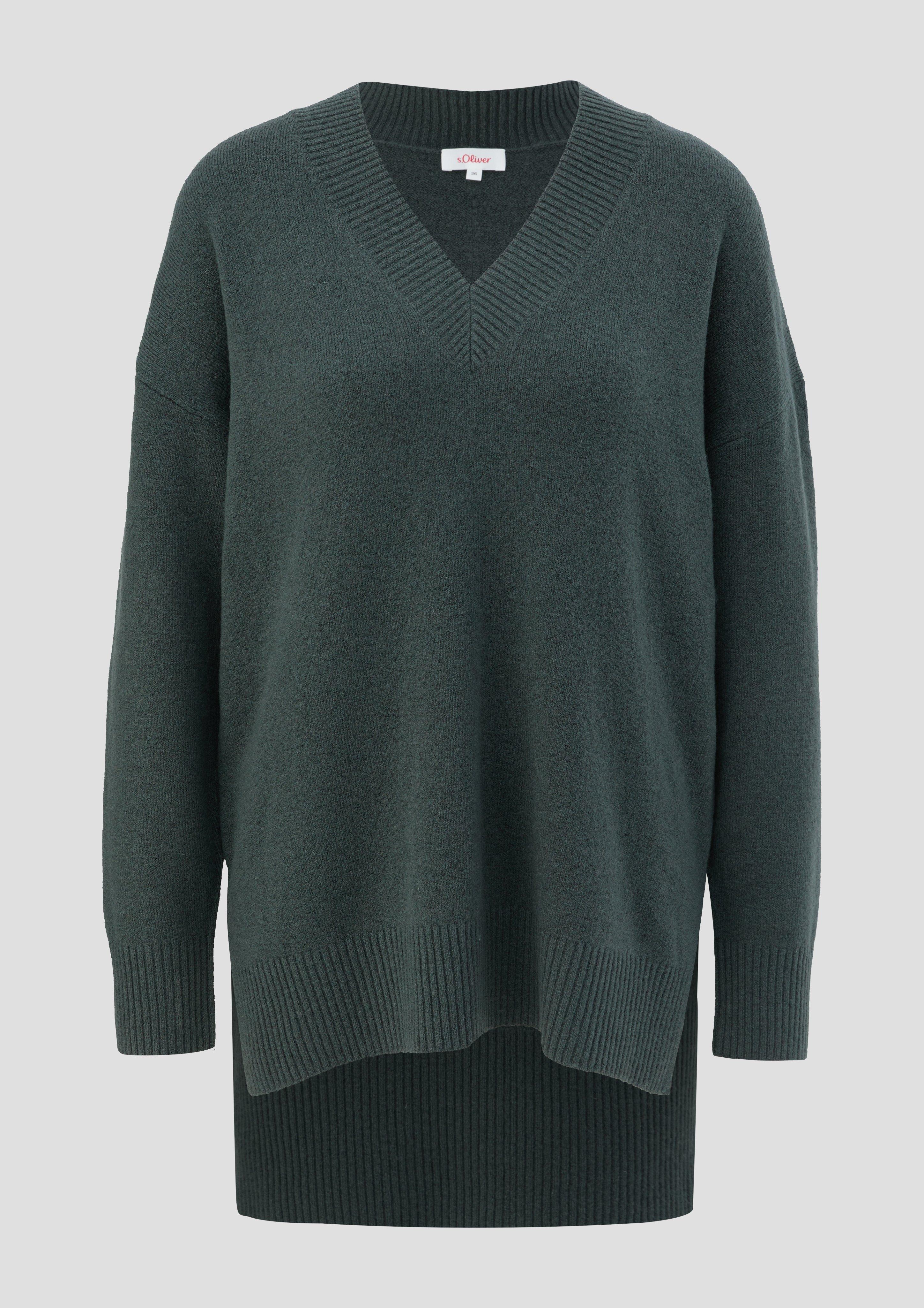 s.Oliver - Strickpullover aus Wollmix, Damen, Grün