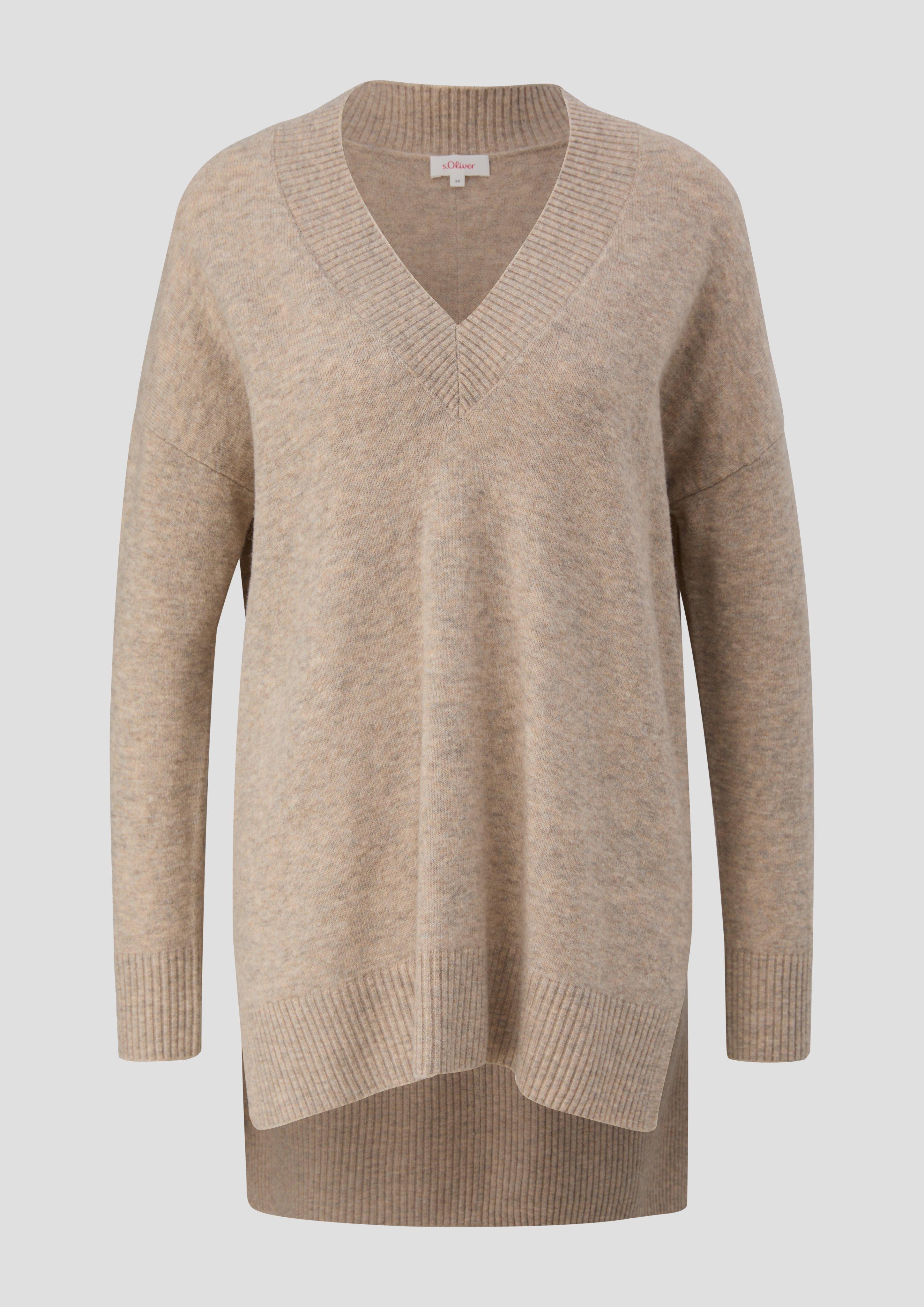 s.Oliver - Strickpullover aus Wollmix, Damen, braun