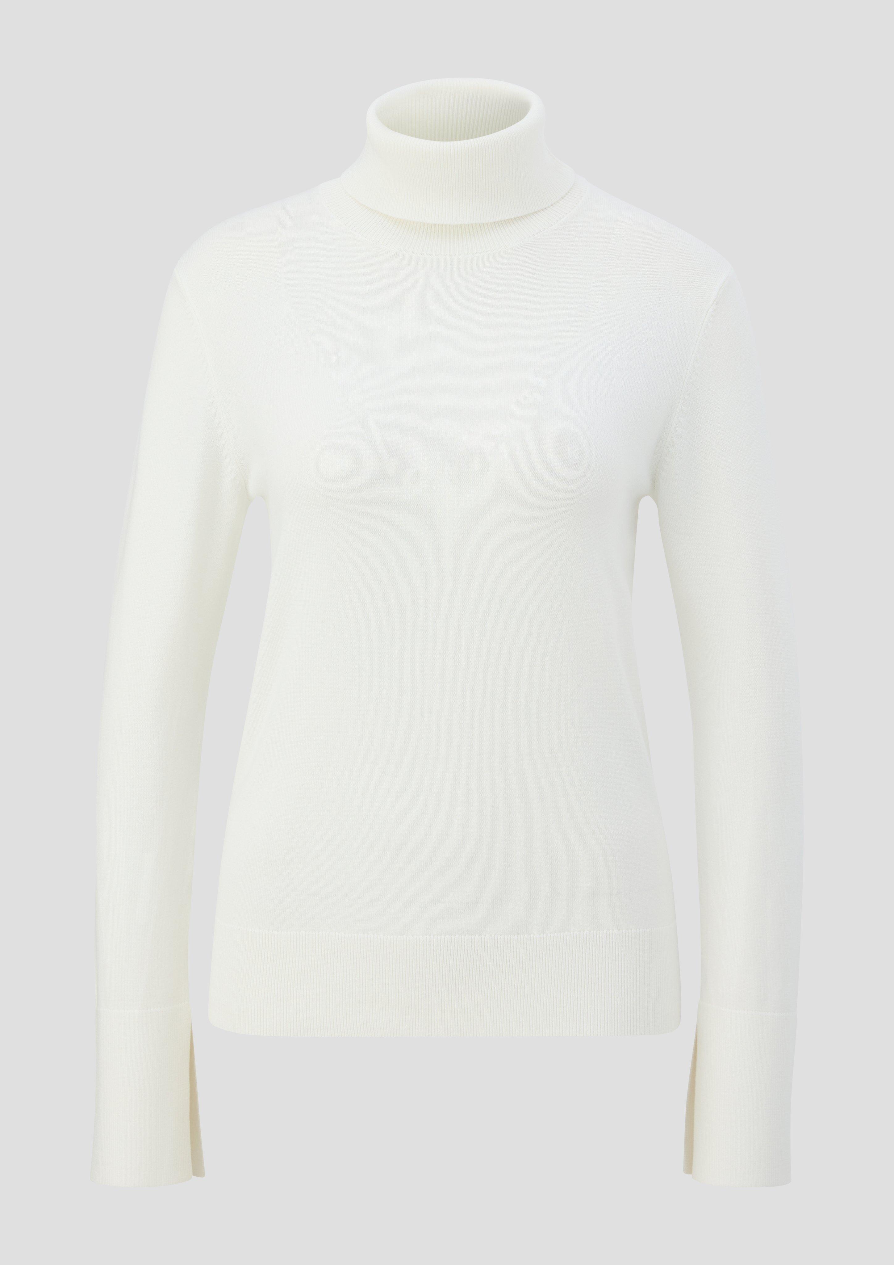 Thumbnail - s.Oliver - Rollkragenpullover aus Viskosemix, Damen, creme