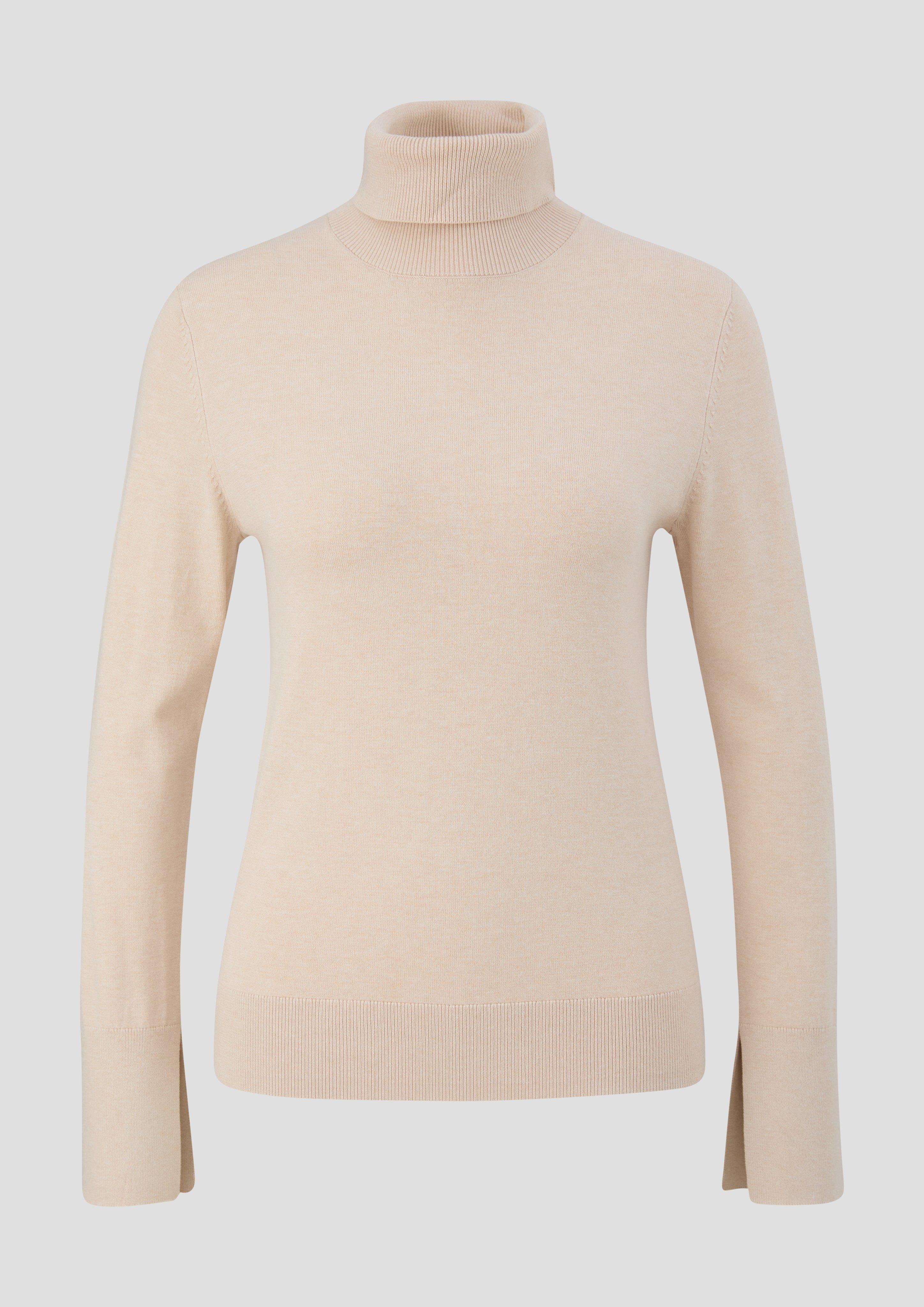 s.Oliver - Rollkragenpullover aus Viskosemix, Damen, Beige