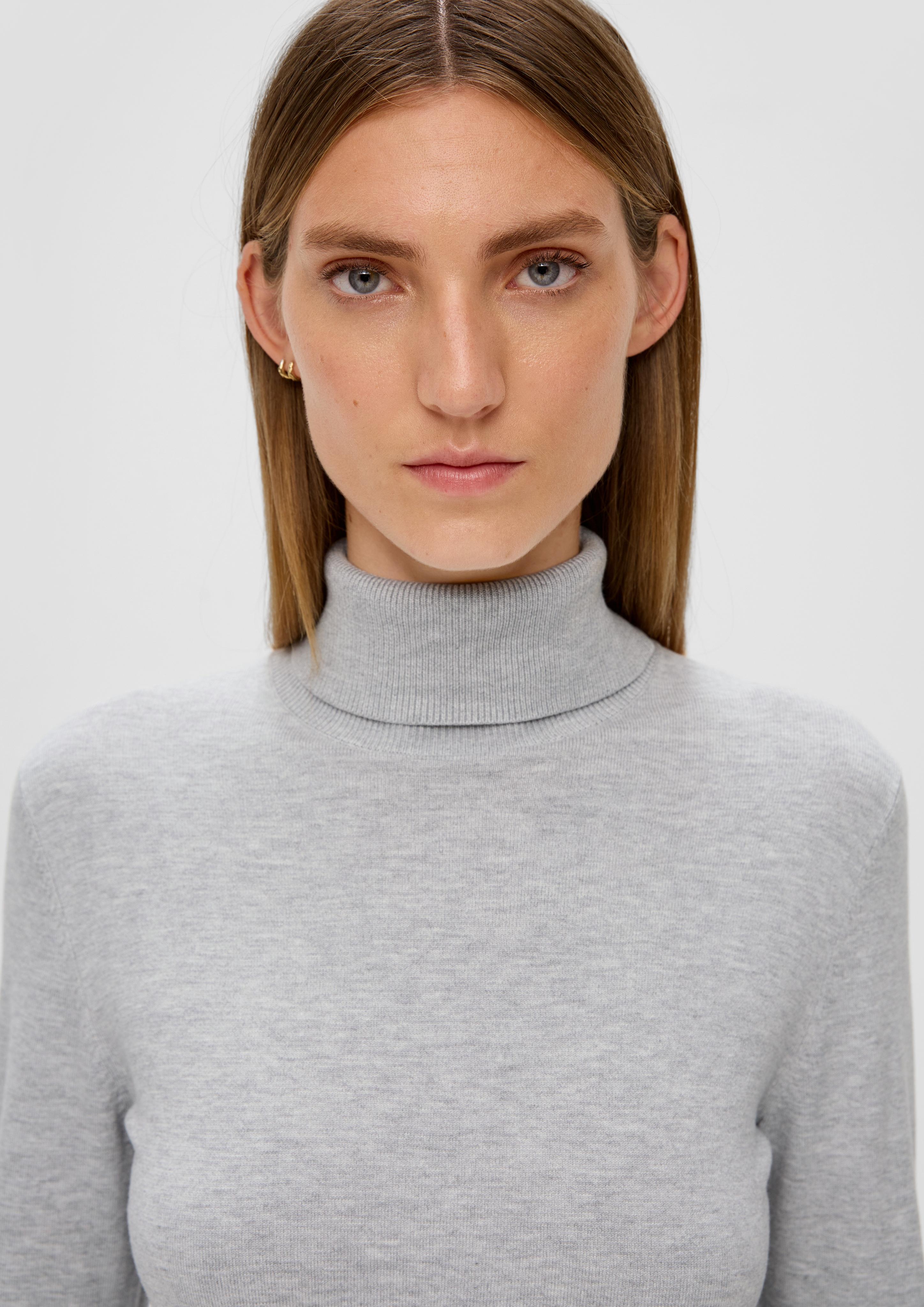 Polo neck jumper made of blended viscose - pigeon grey | s Polo neck jumper made of blended viscose - pigeon grey | s