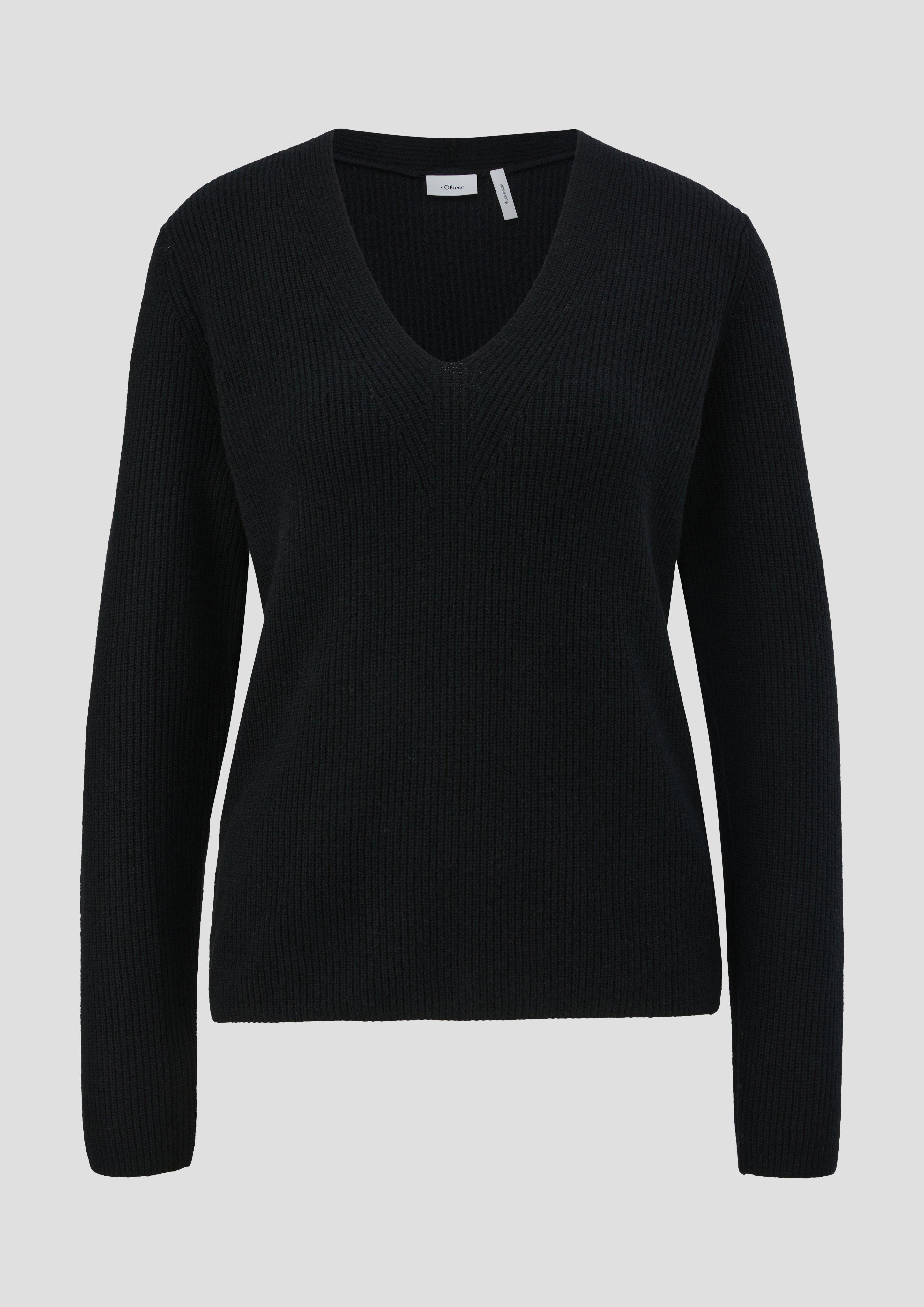 s.Oliver - Pullover aus Wollmix, Damen, schwarz