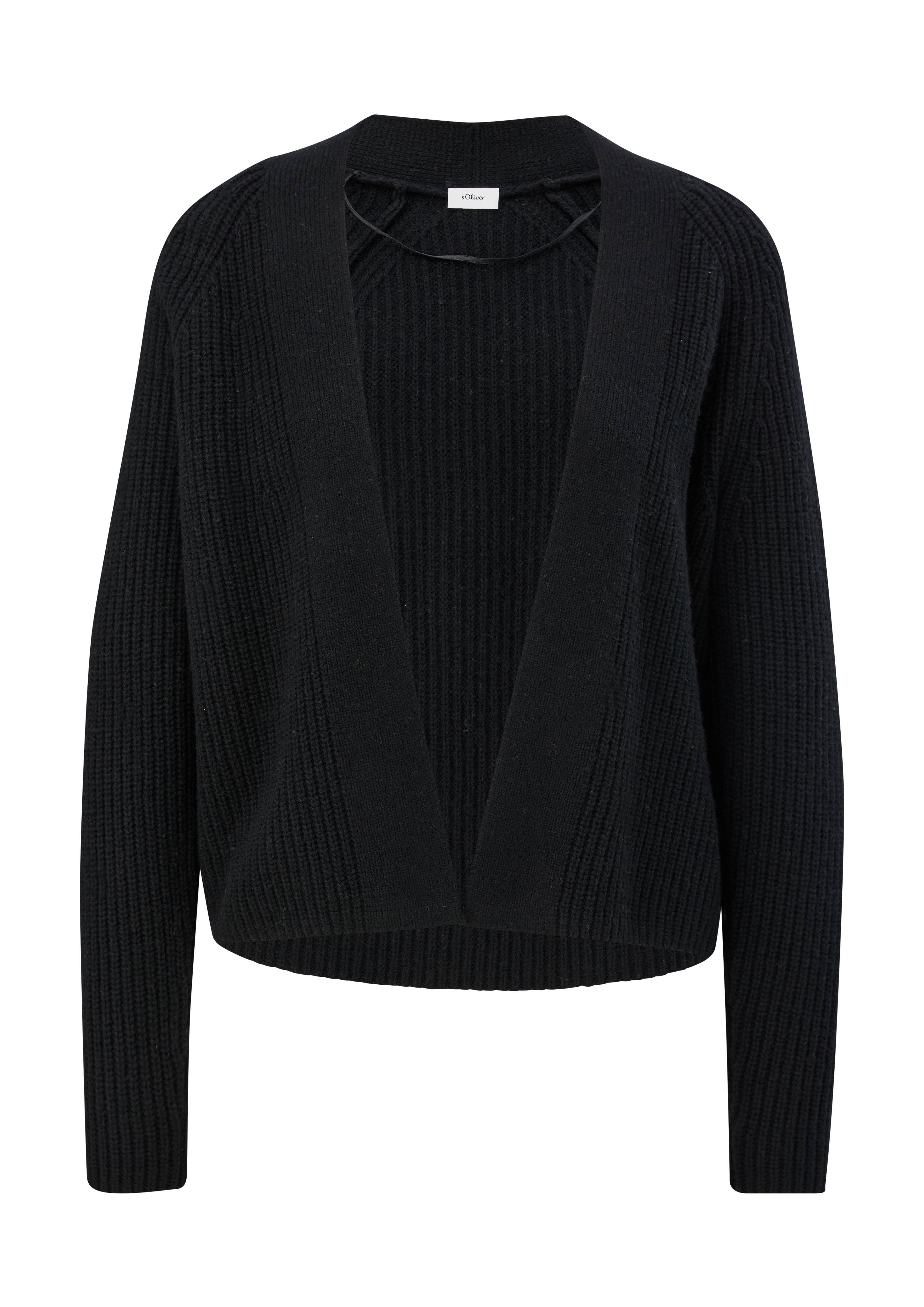 s.Oliver - Kurzer Cardigan aus Wollmix, Damen, schwarz