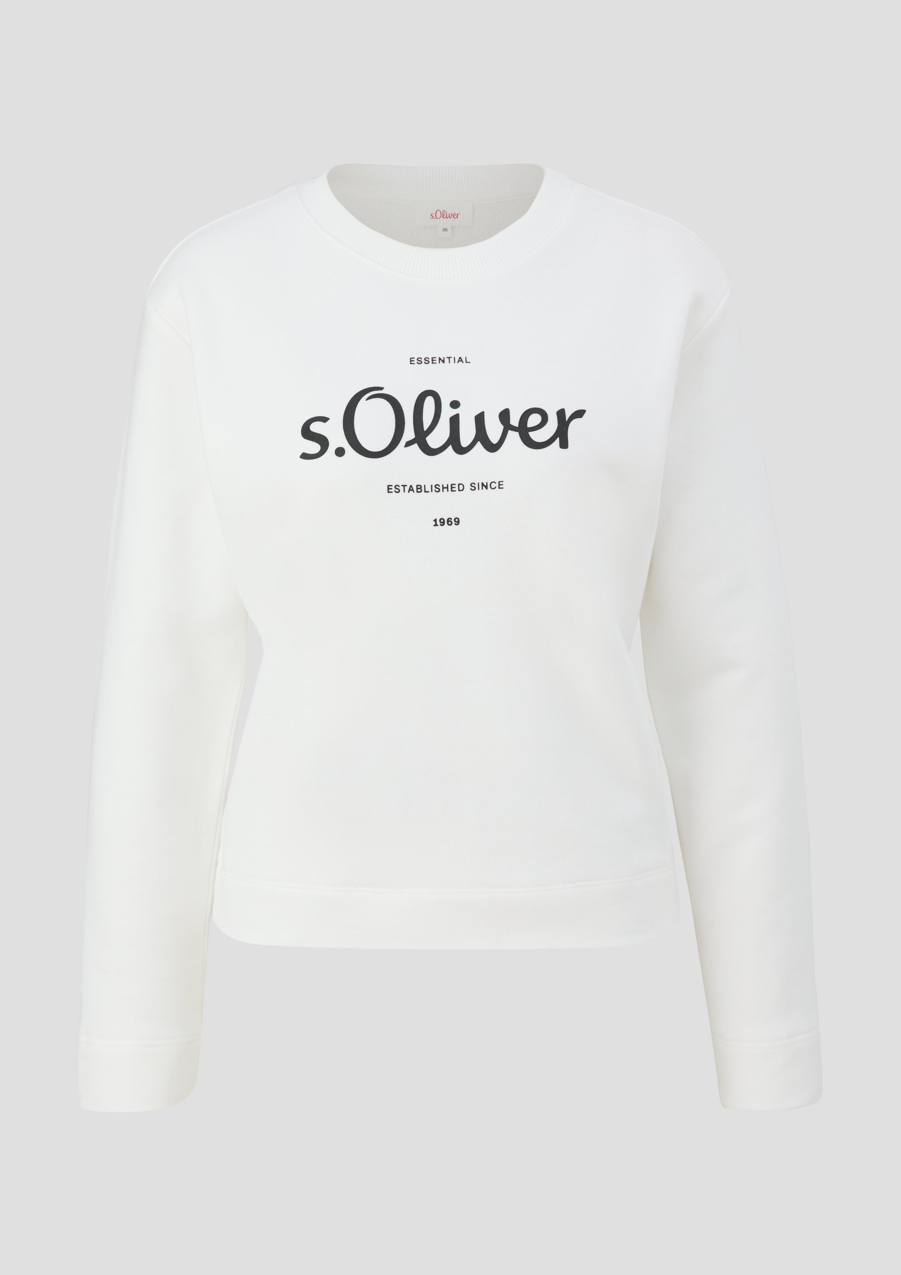 s.Oliver - Sweatshirt aus Baumwollstretch, Damen, creme