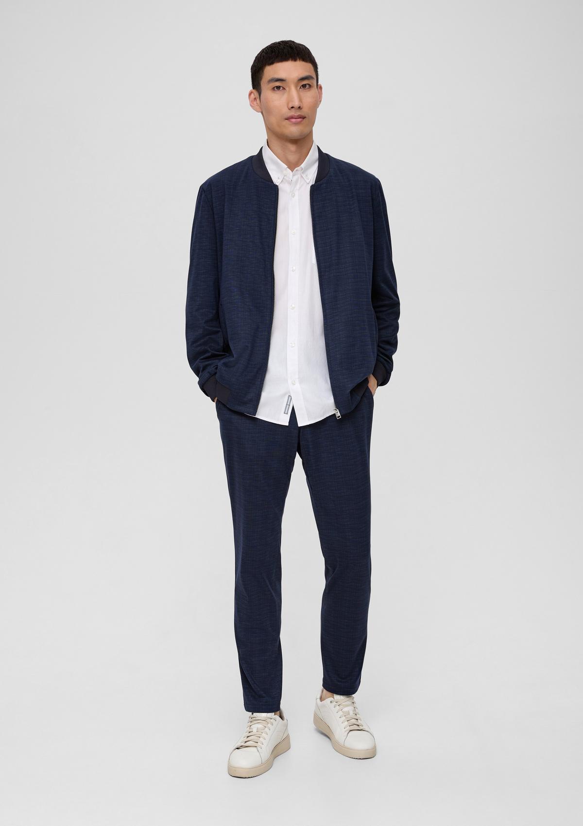 tapered a navy Slim - trousers leg with fit: